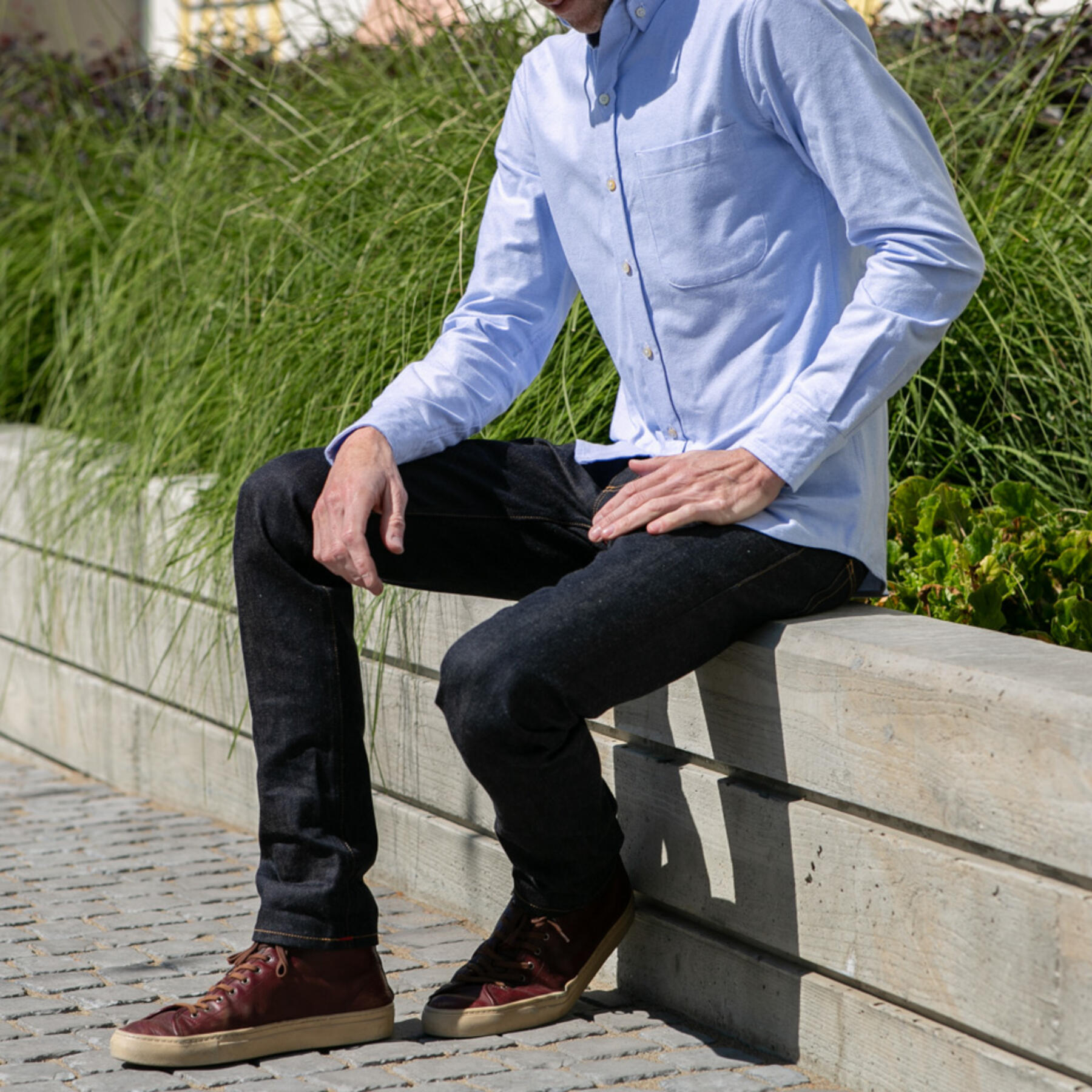 gustin blue oxford flannel