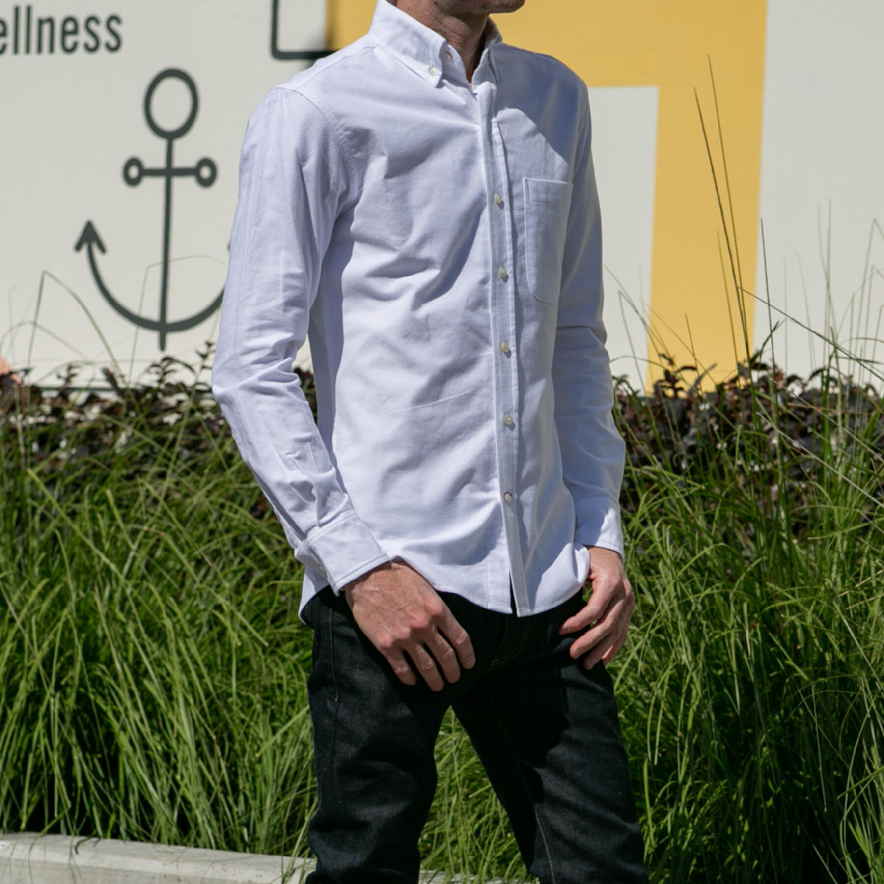 gustin #633 white oxford flannel