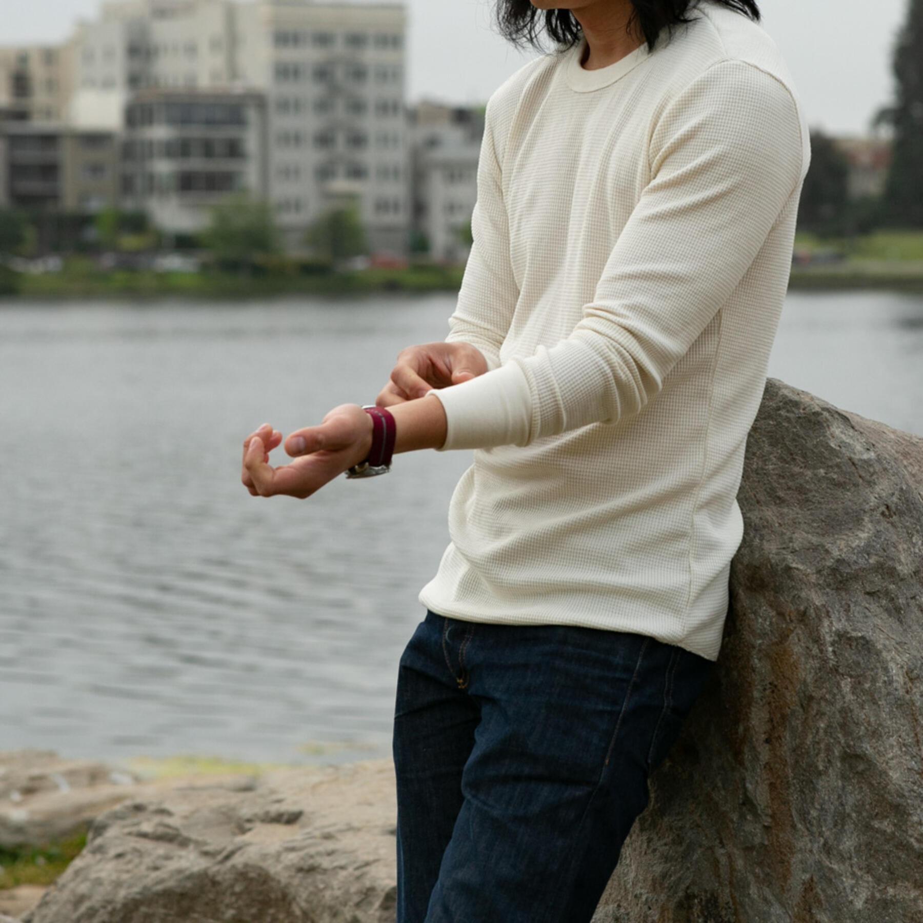 gustin waffle crewneck classic collection