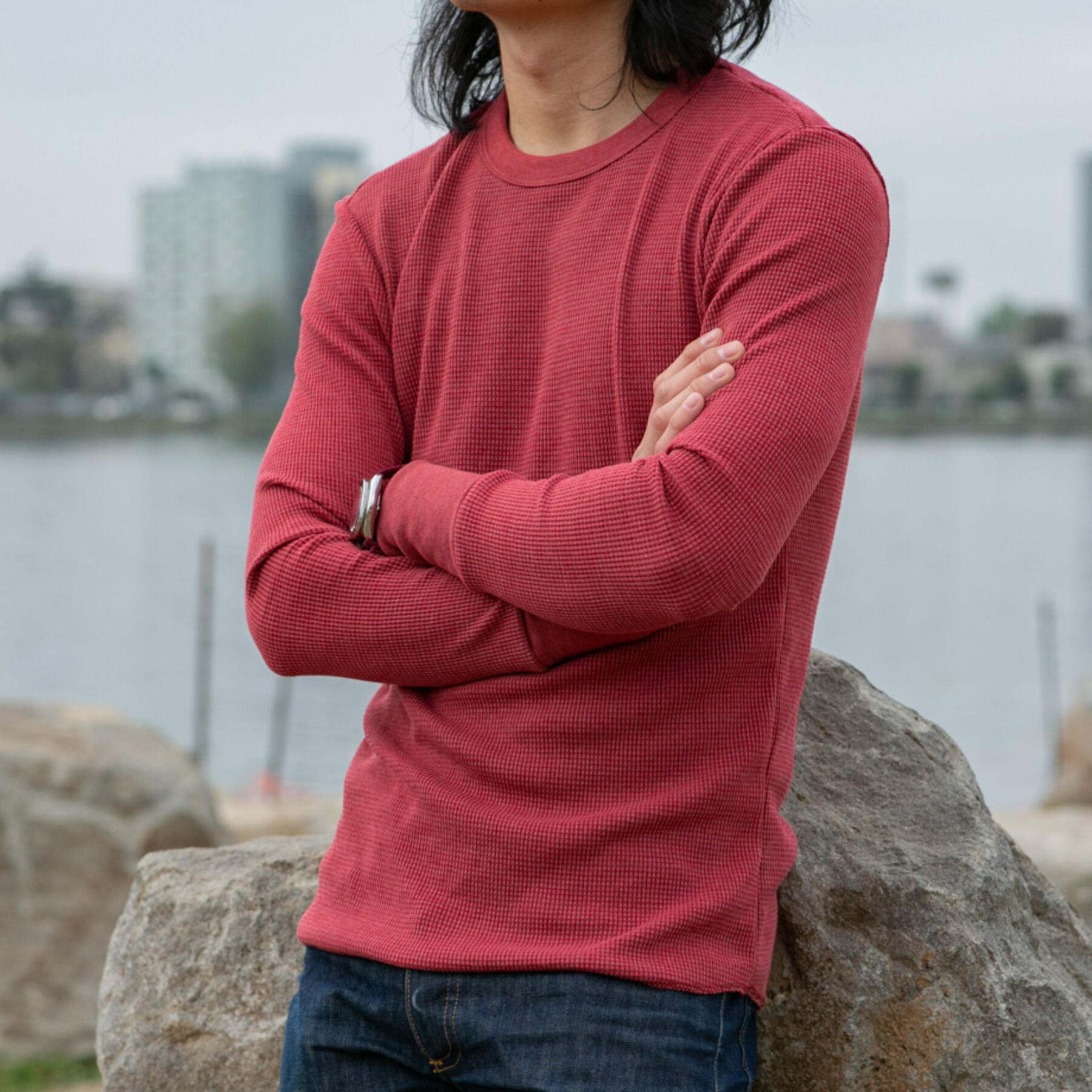 gustin waffle crewneck classic collection
