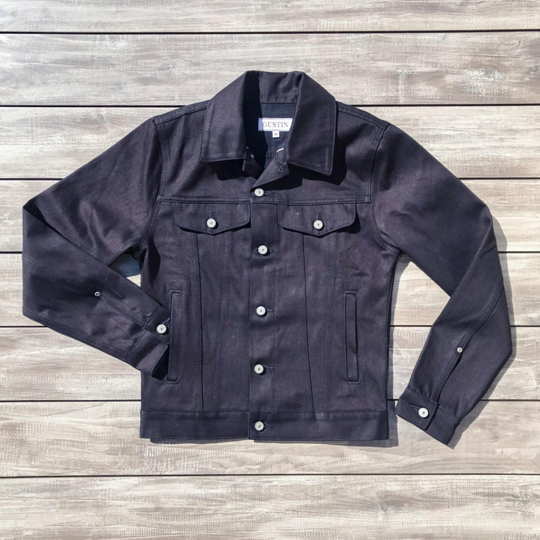 gustin cone bluexblack selvedge trucker