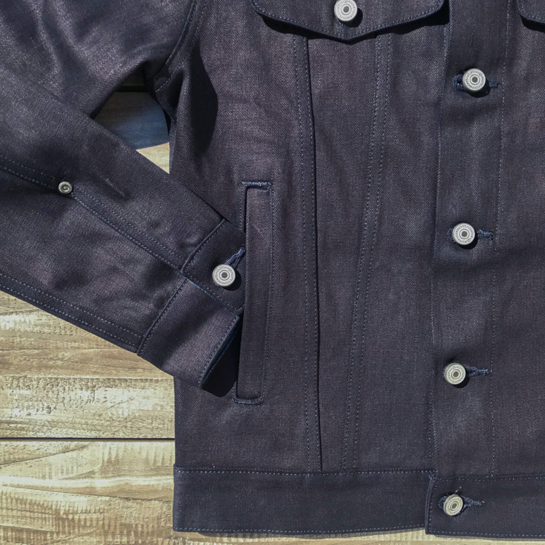 gustin cone bluexblack selvedge trucker