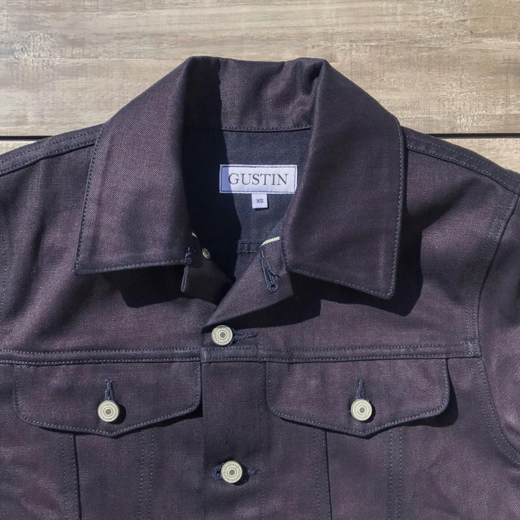 gustin cone bluexblack selvedge trucker