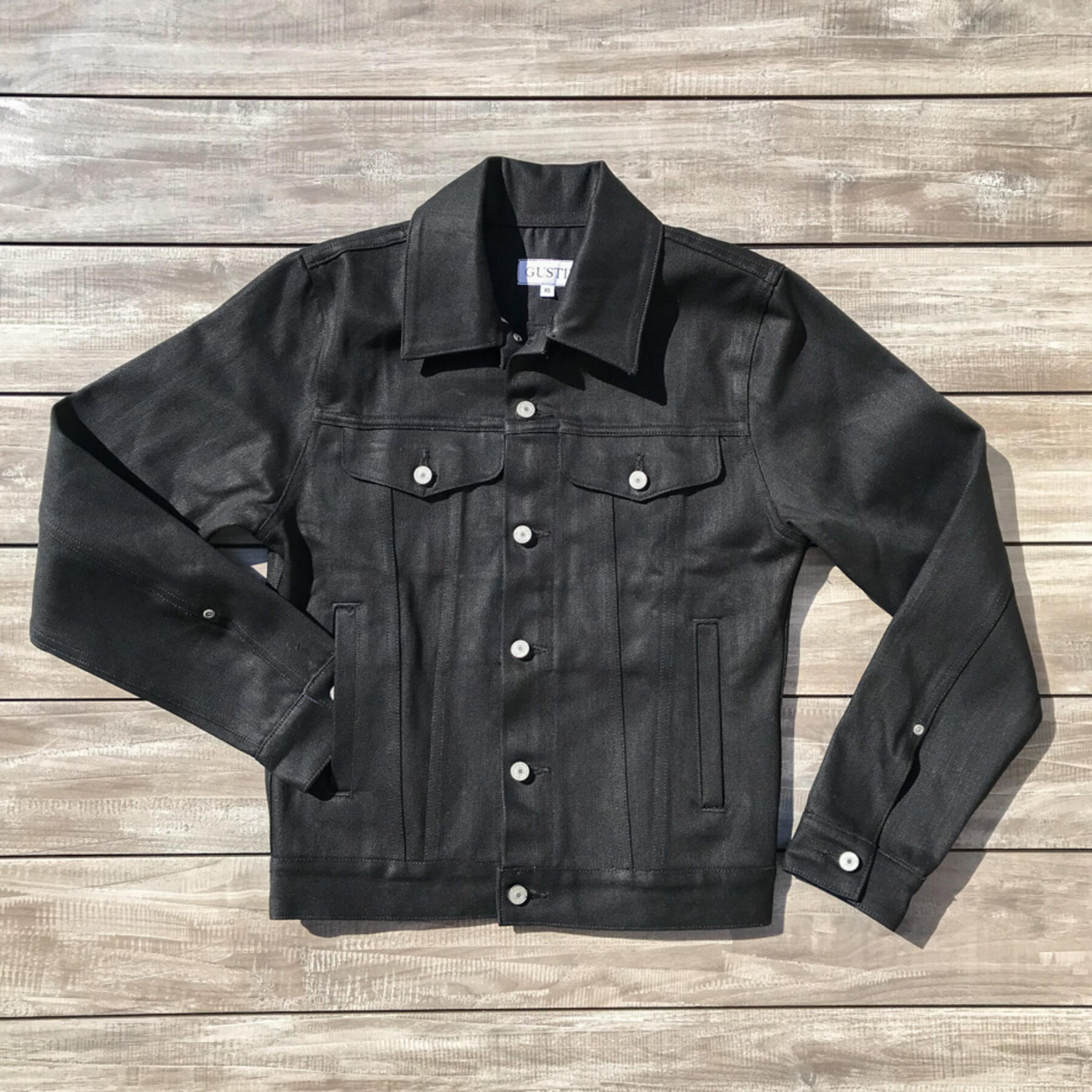 gustin blackxblack selvedge trucker