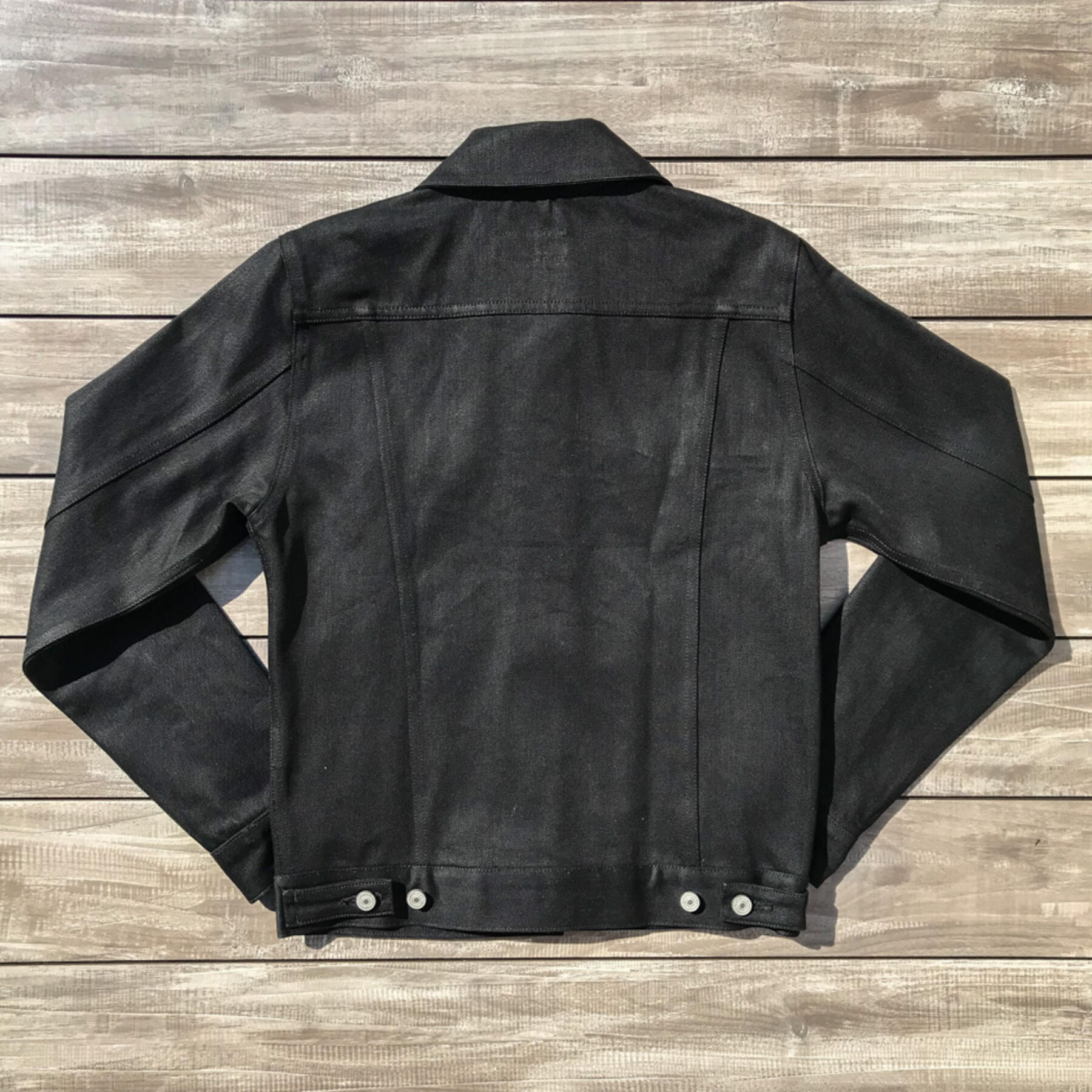 gustin blackxblack selvedge trucker
