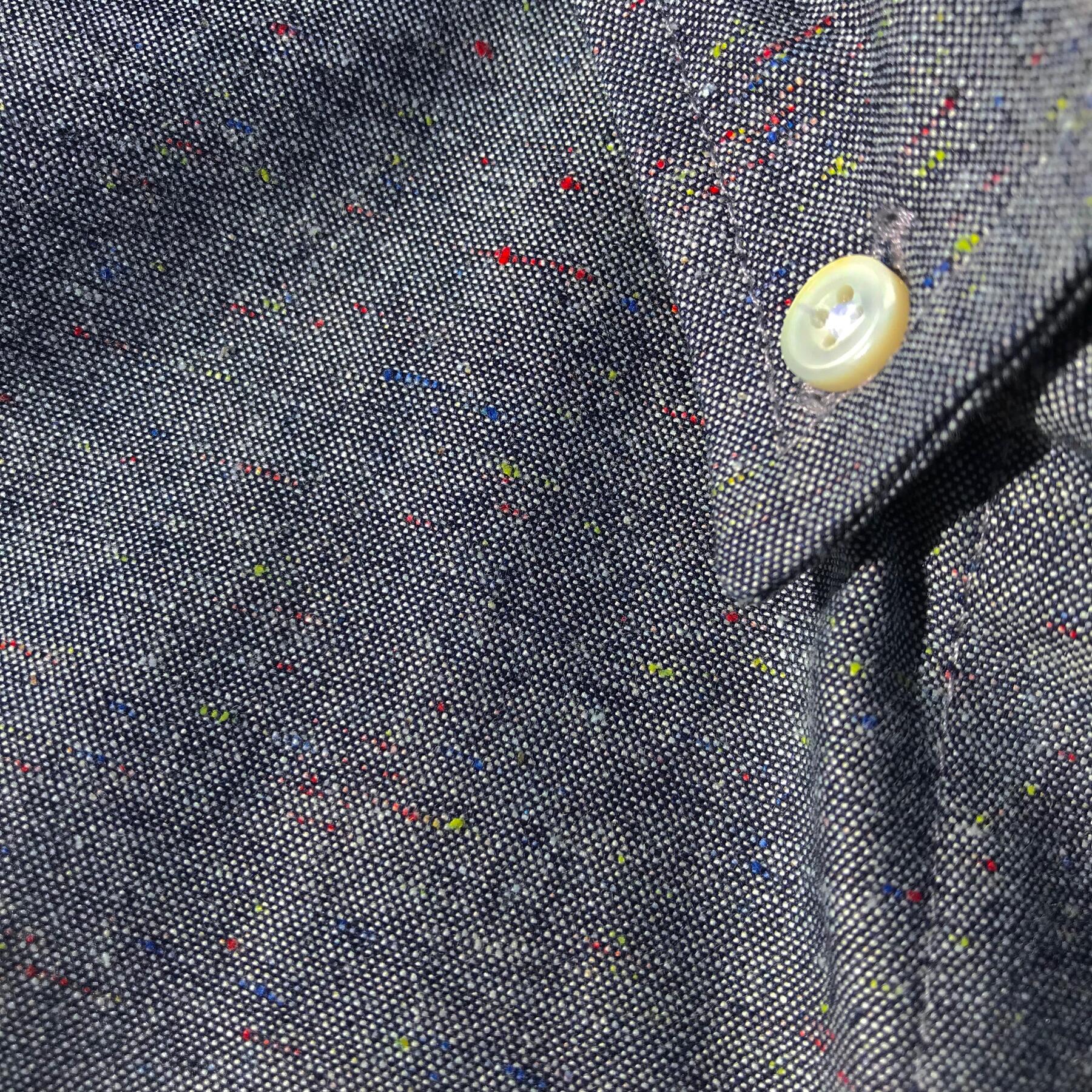 gustin #634 rainbow neps indigo chambray
