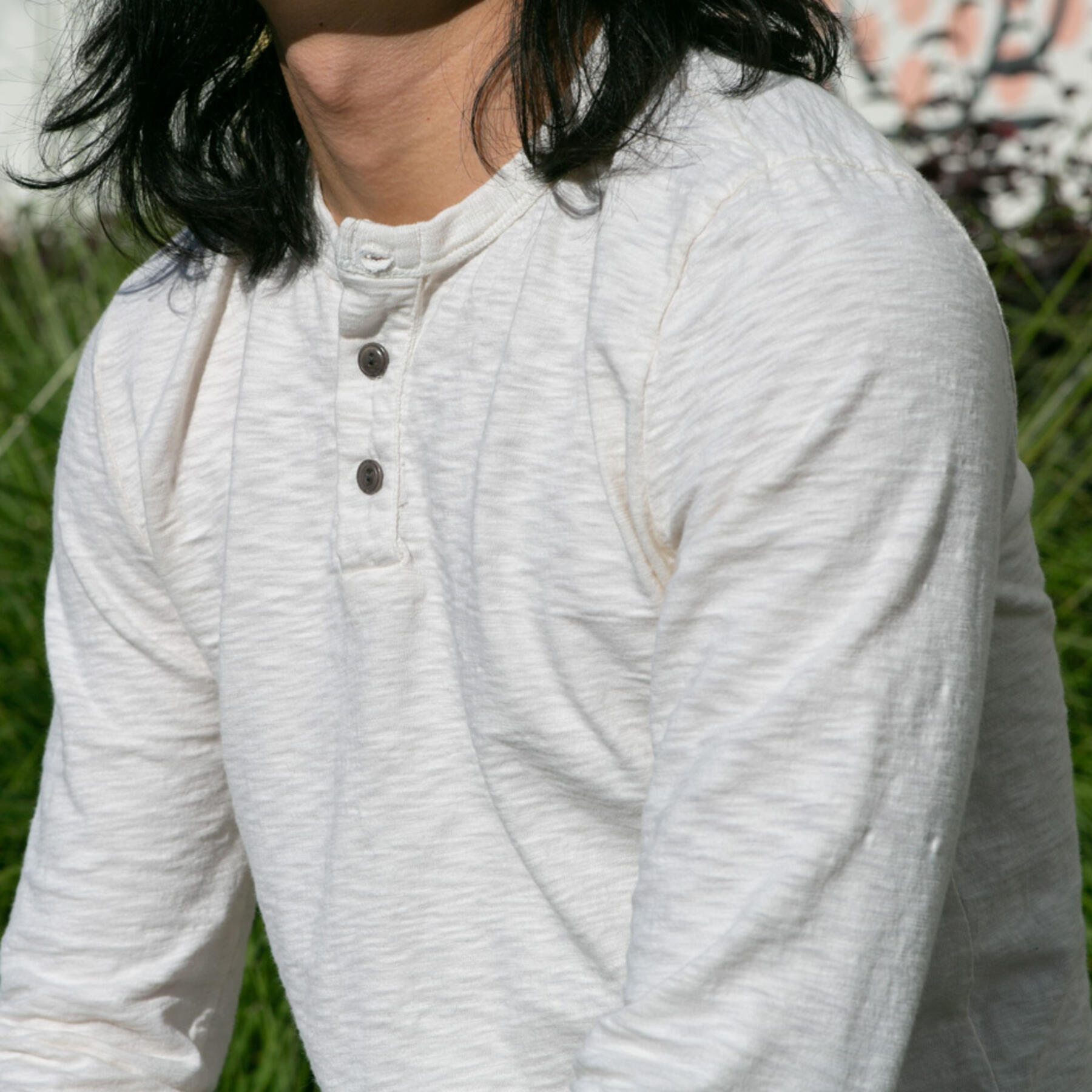 gustin big slub henley - natural