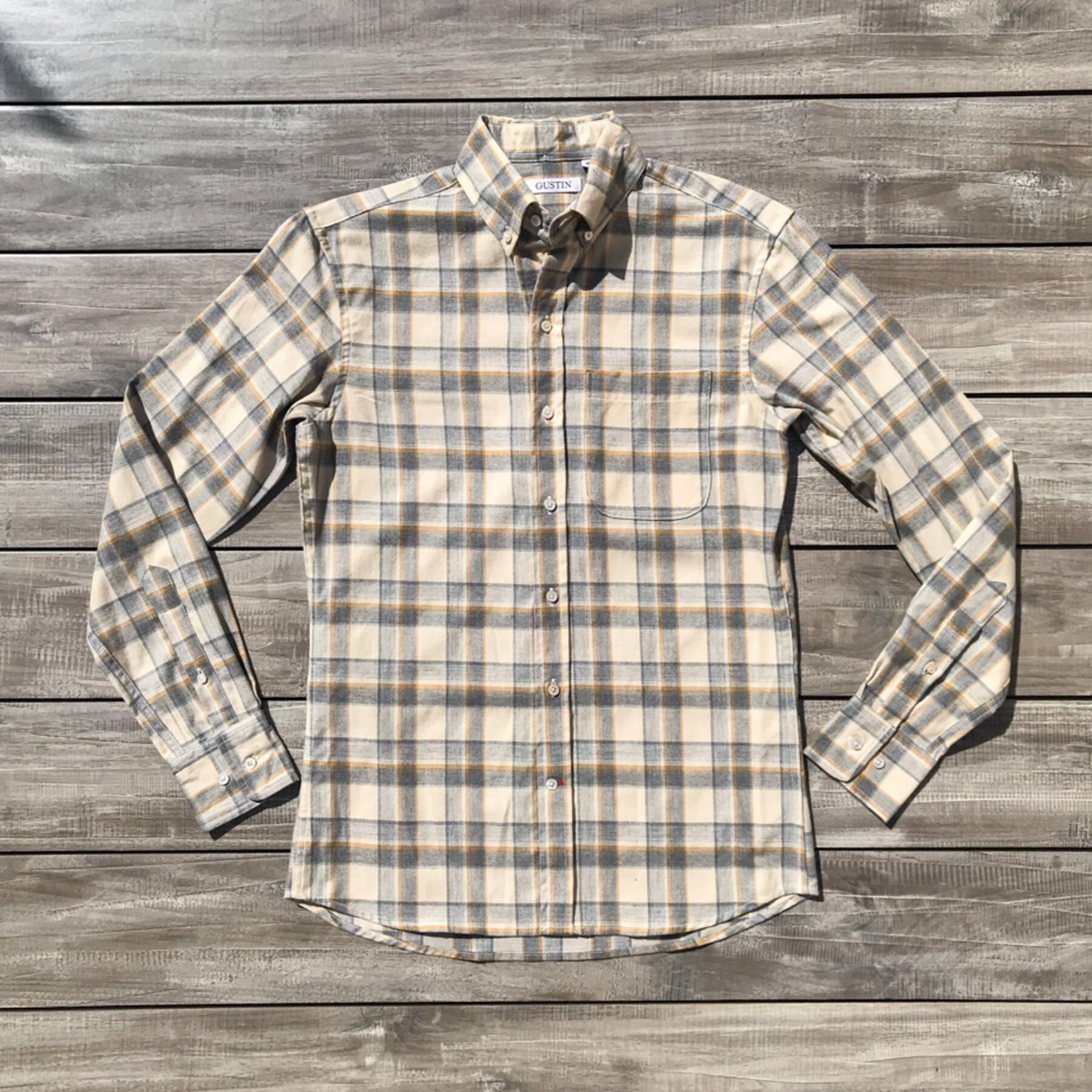 gustin #28 cream-slate flannel
