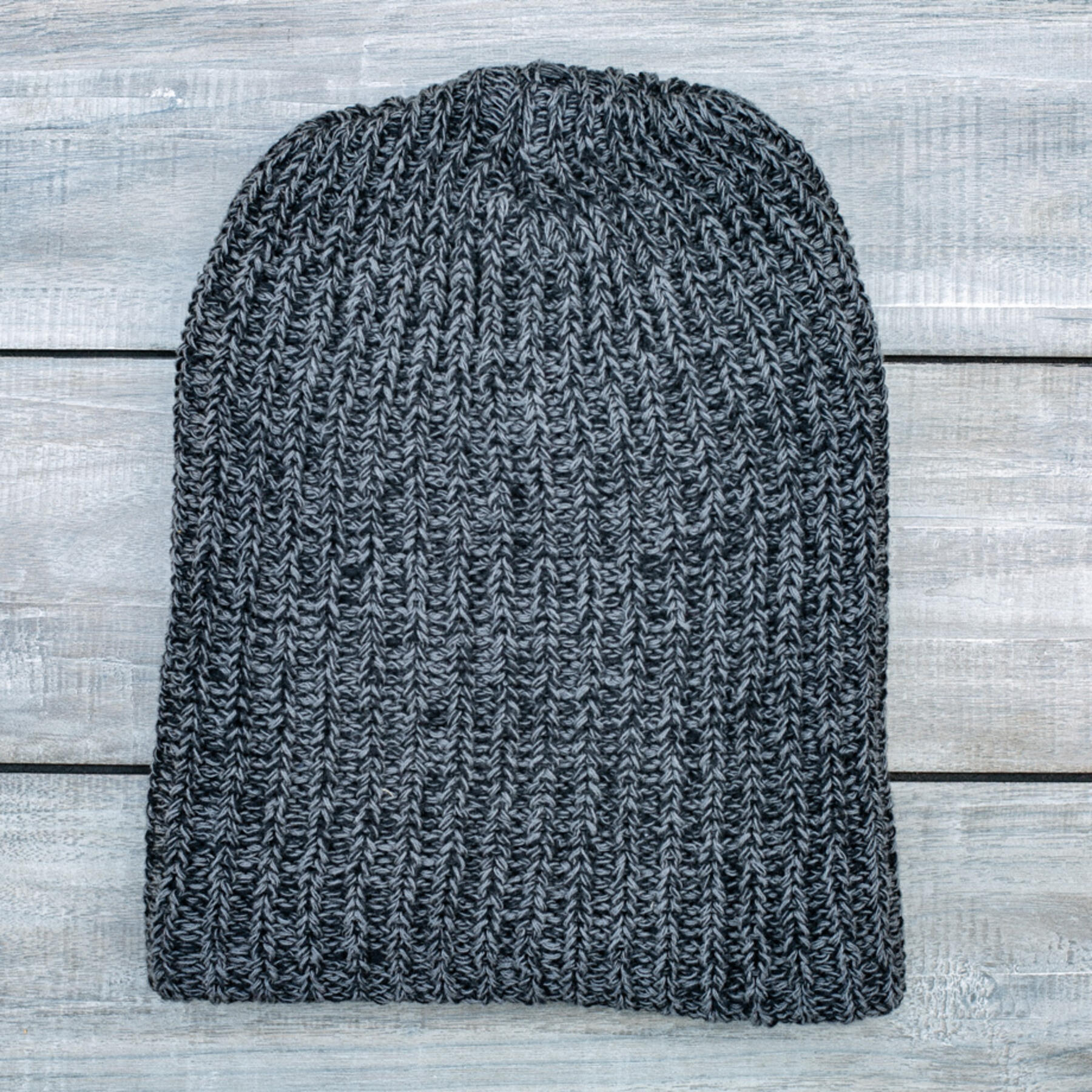 gustin american knit beanie - black x grey