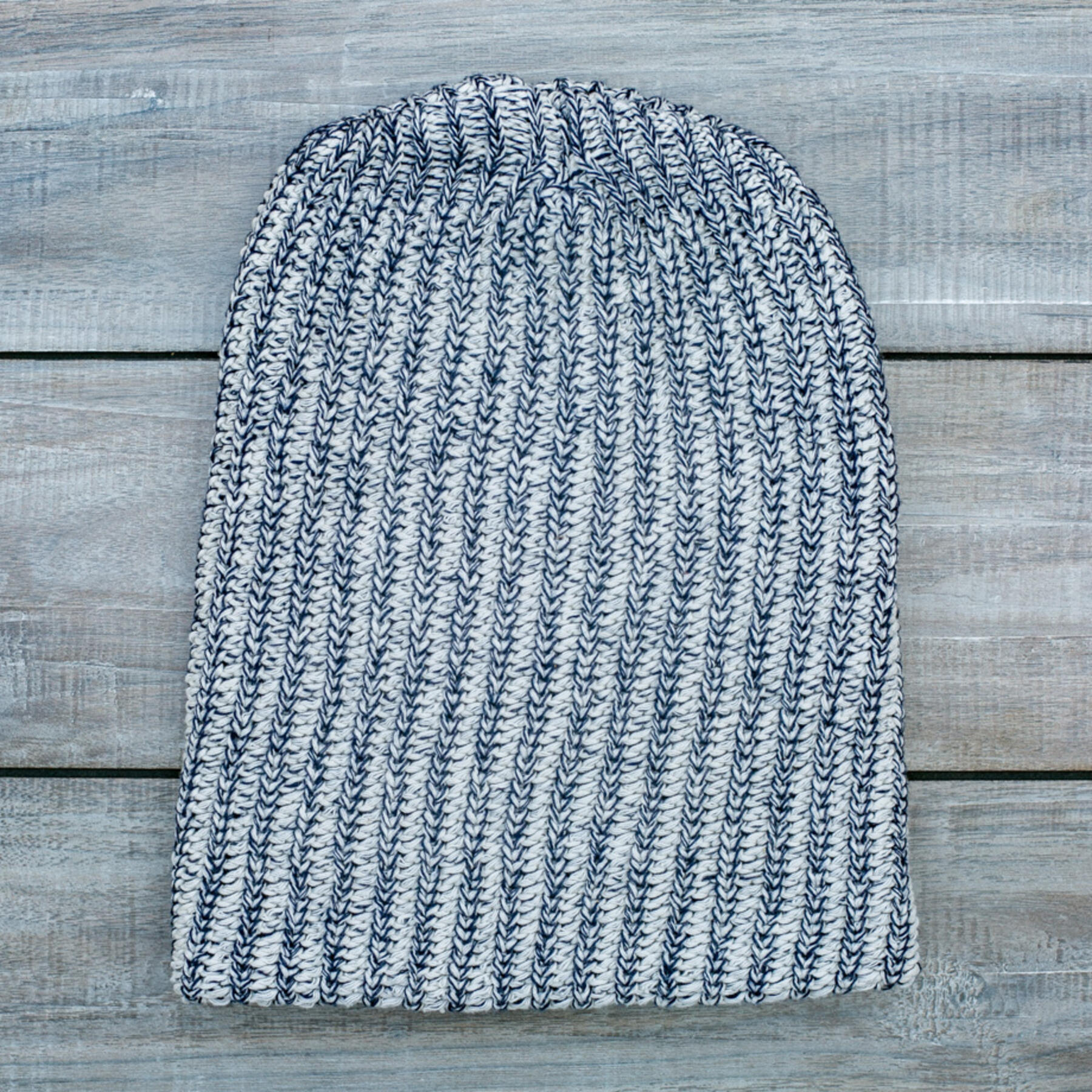 gustin american knit beanie - navyxnatural