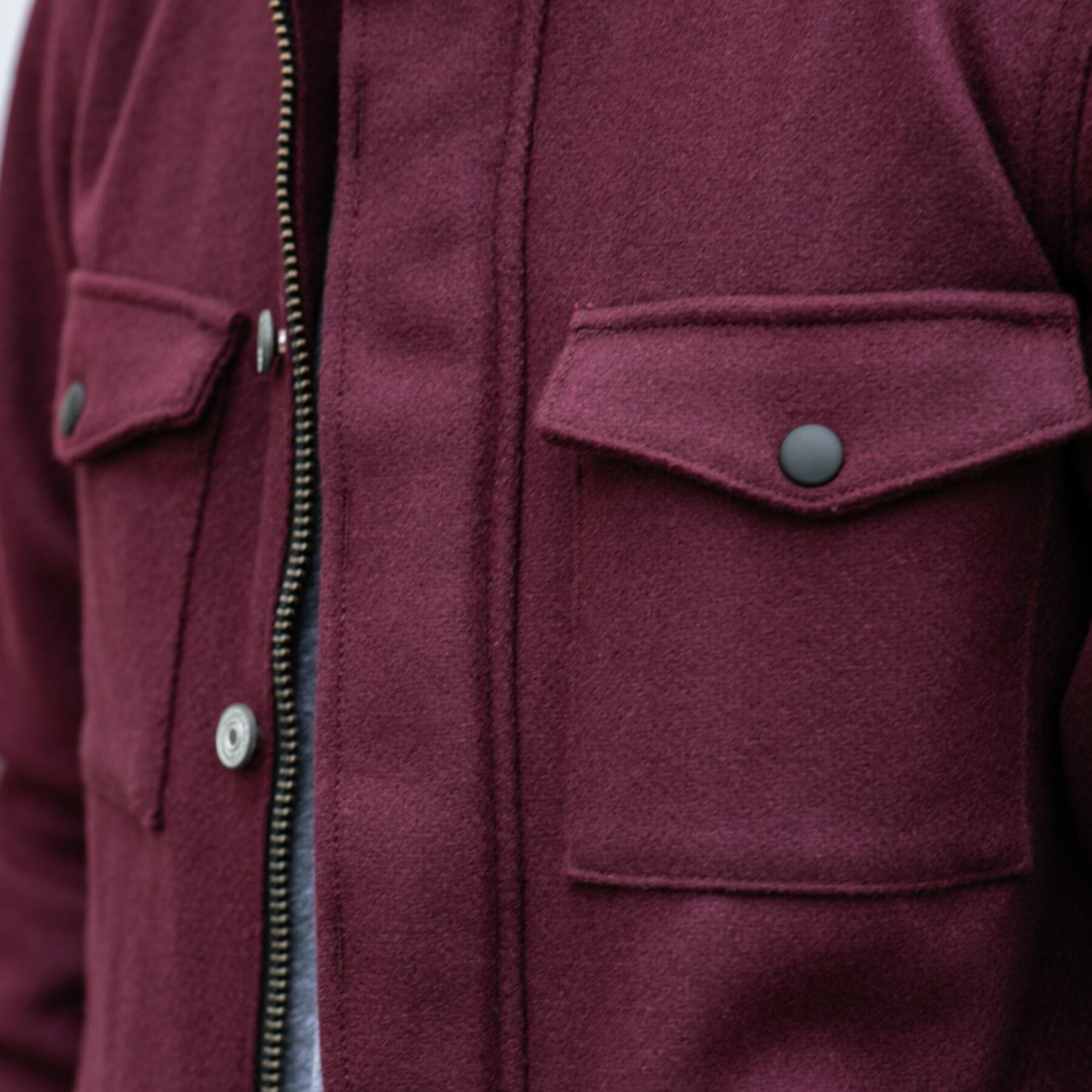gustin burgundy wool field jacket