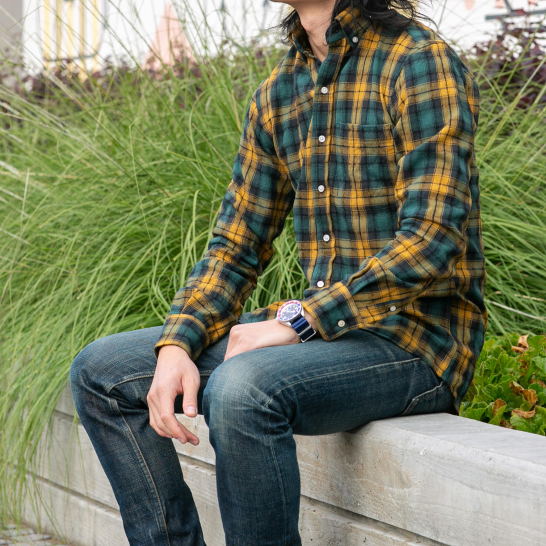 gustin #642 wool flow - yellow jade