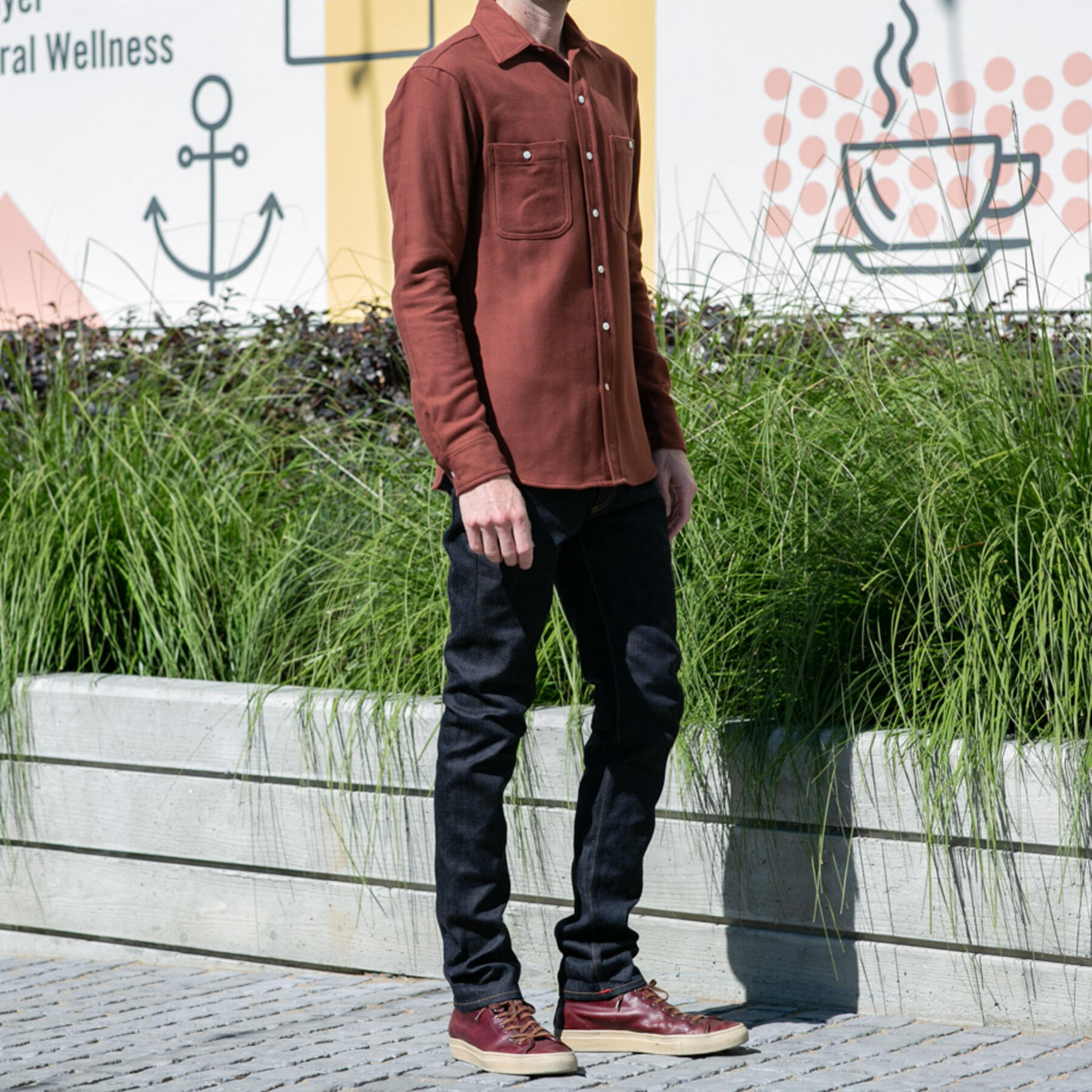 gustin #643 brushed back herringbone - burnt orange