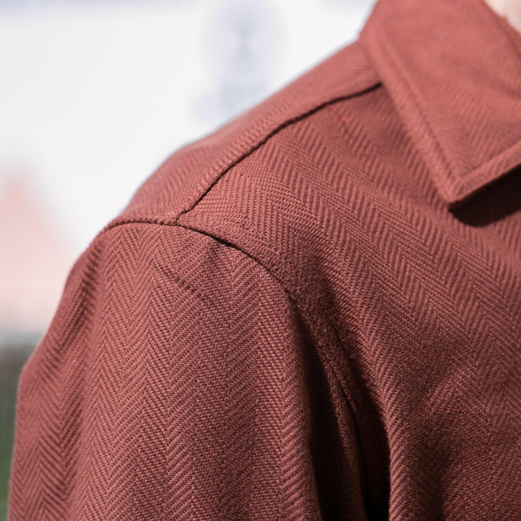 gustin #643 brushed back herringbone - burnt orange