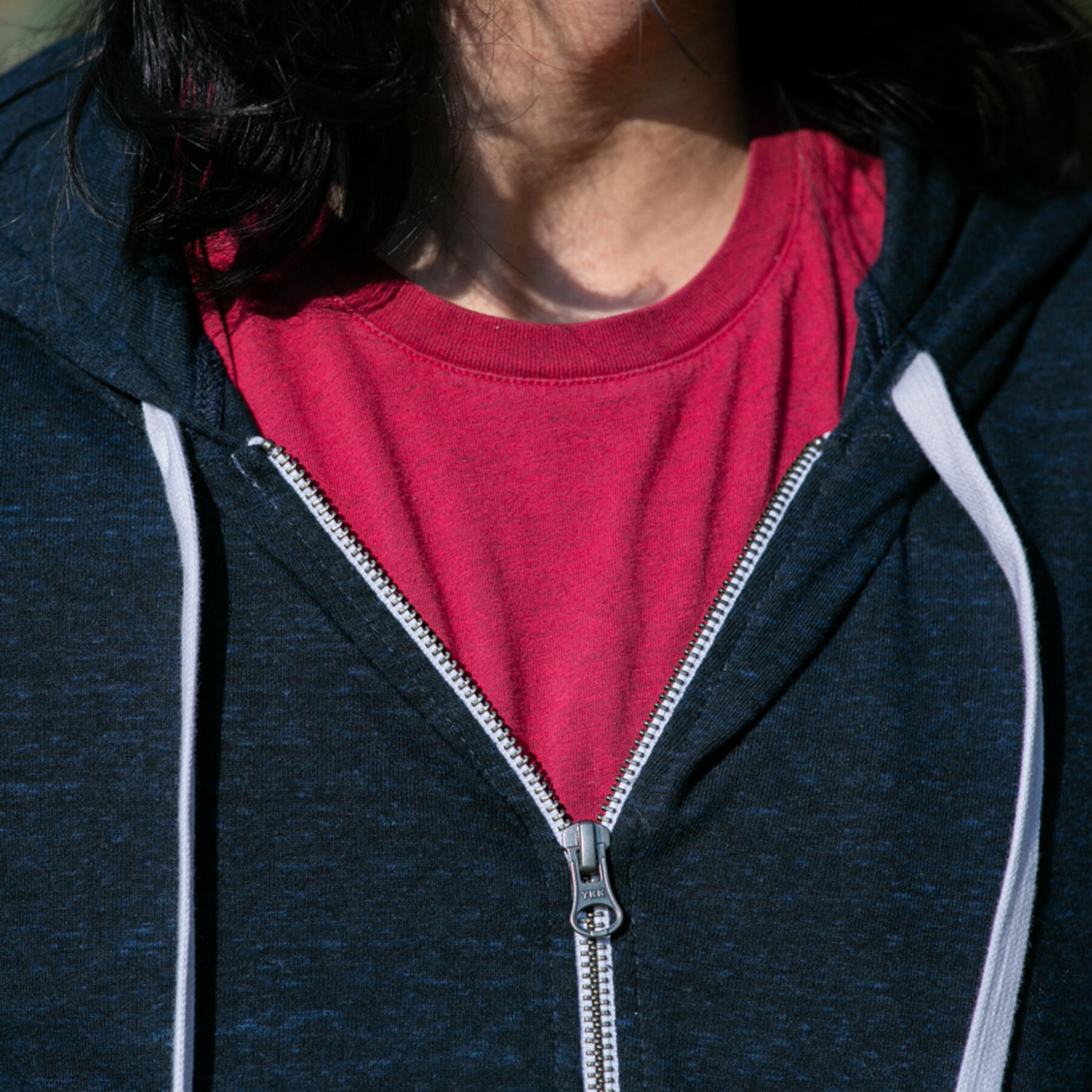 gustin superlight heather zip hoodie - navy