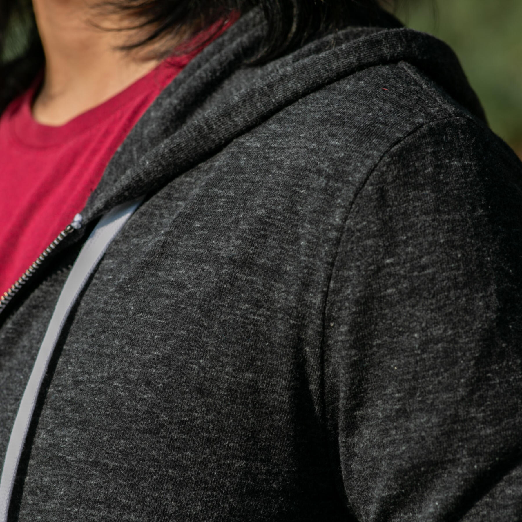 gustin superlight heather zip hoodie - charcoal