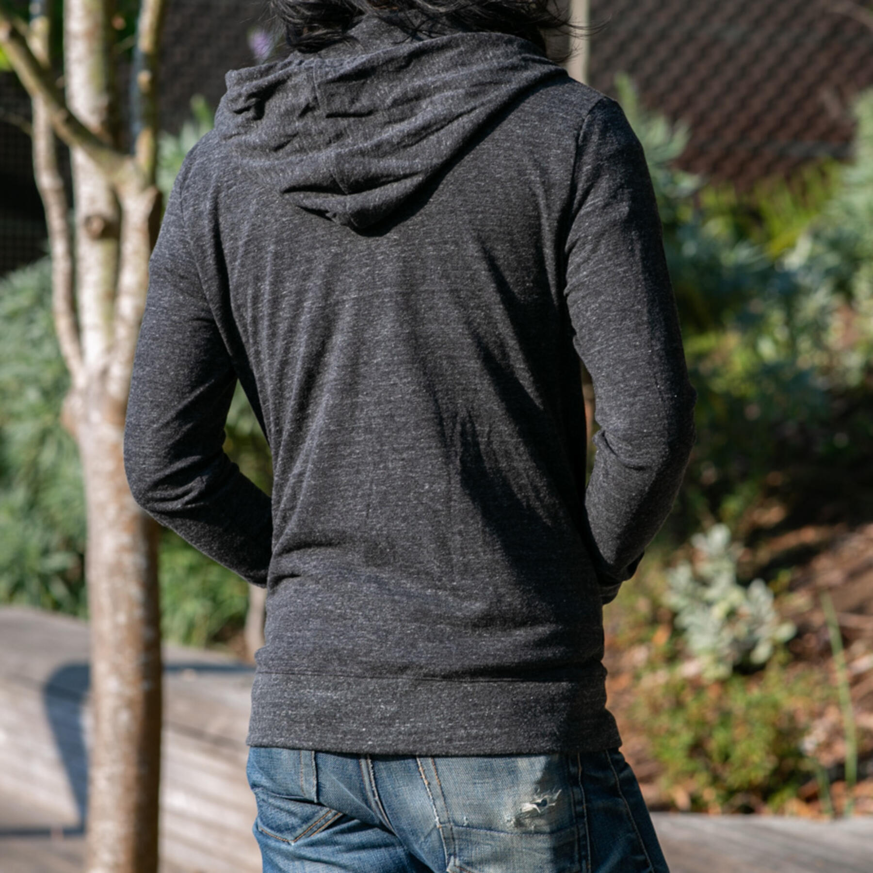 gustin superlight heather zip hoodie - charcoal
