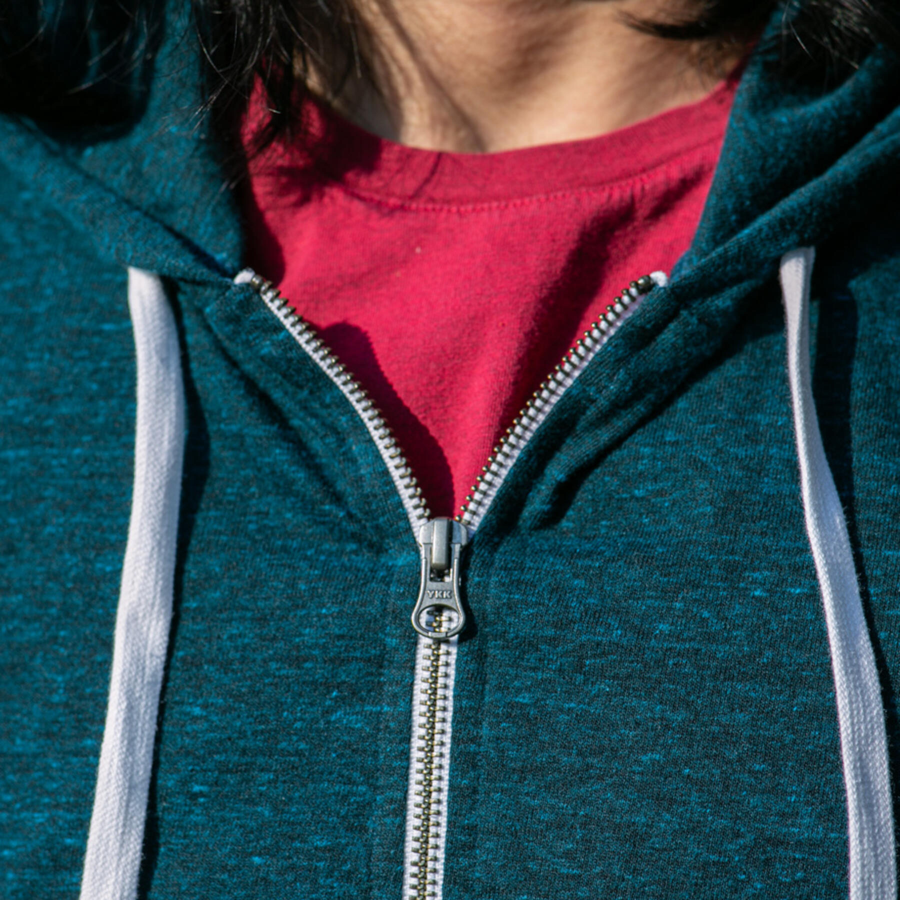 gustin superlight heather zip hoodie - sea blue