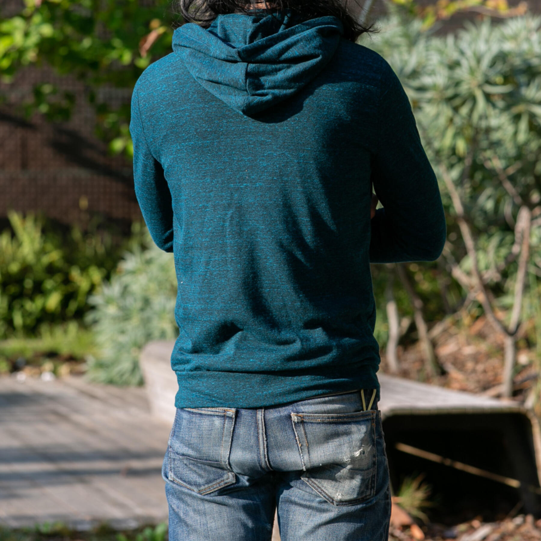 gustin superlight heather zip hoodie - sea blue