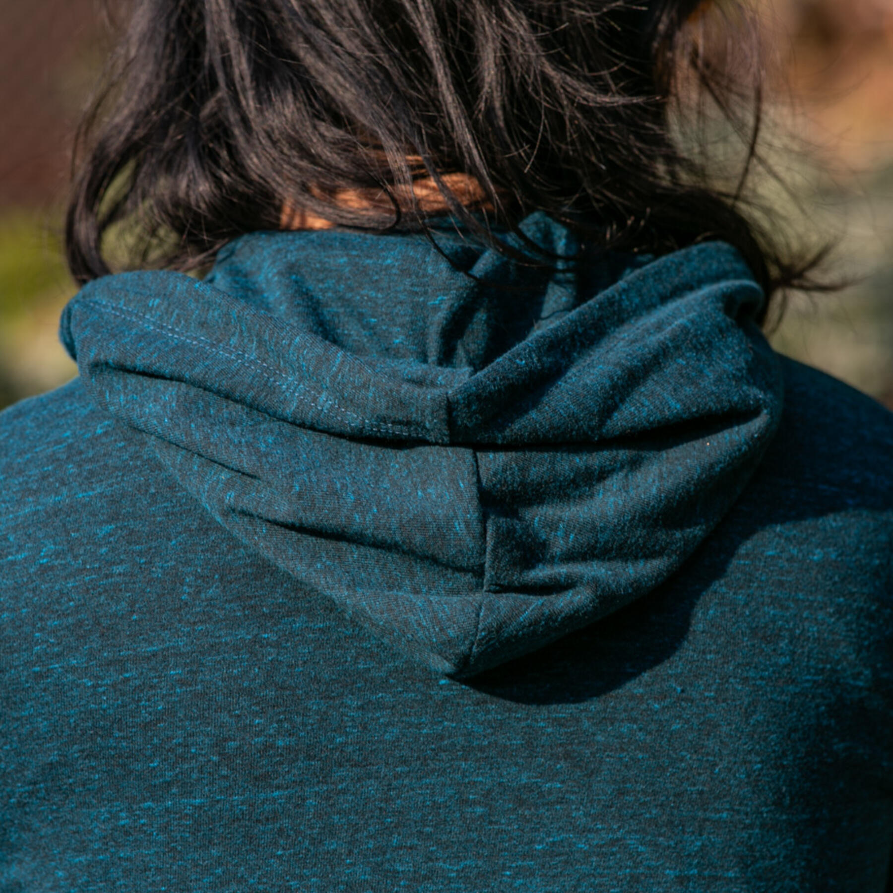 gustin superlight heather zip hoodie - sea blue
