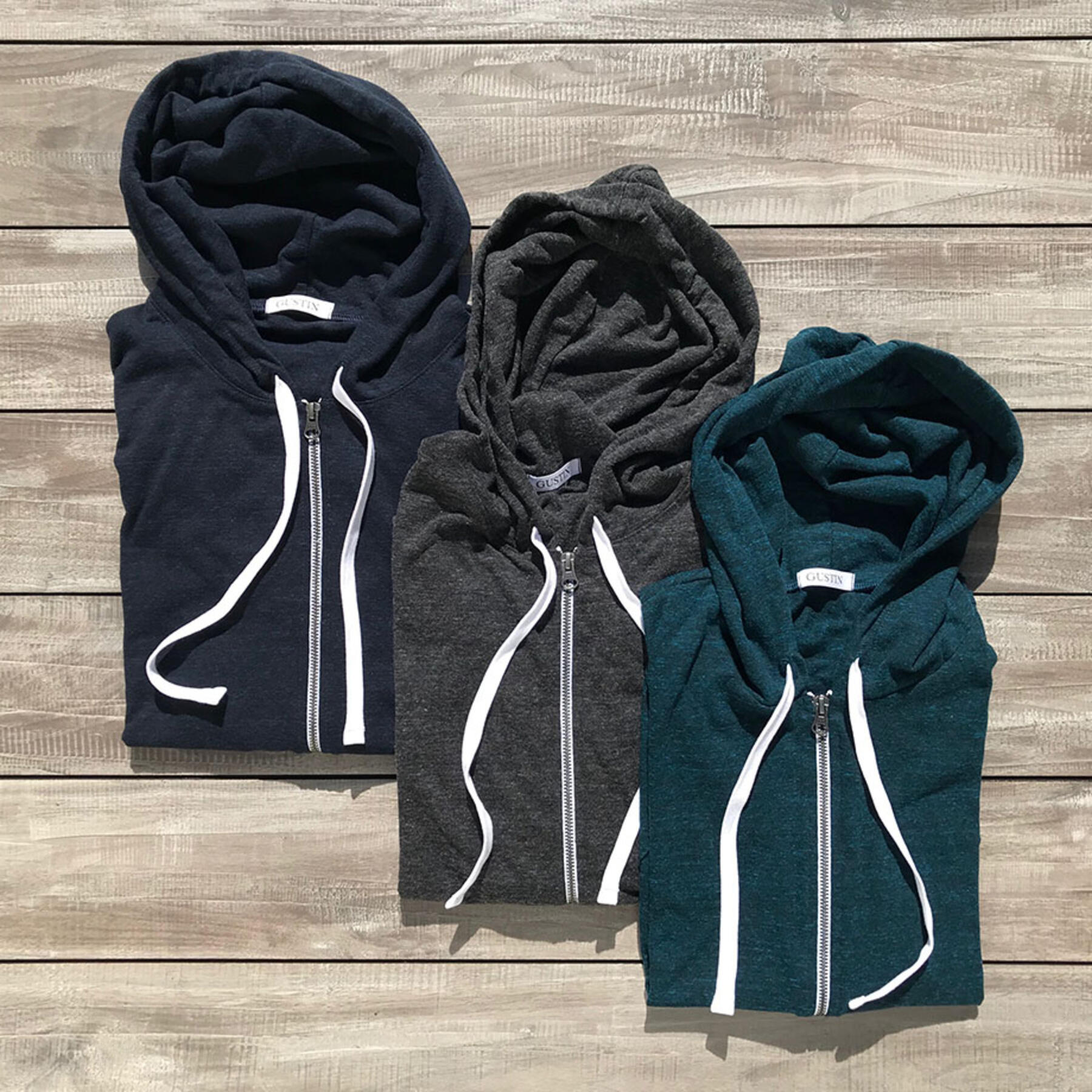 gustin superlight heather zip hoodie - 3 pack