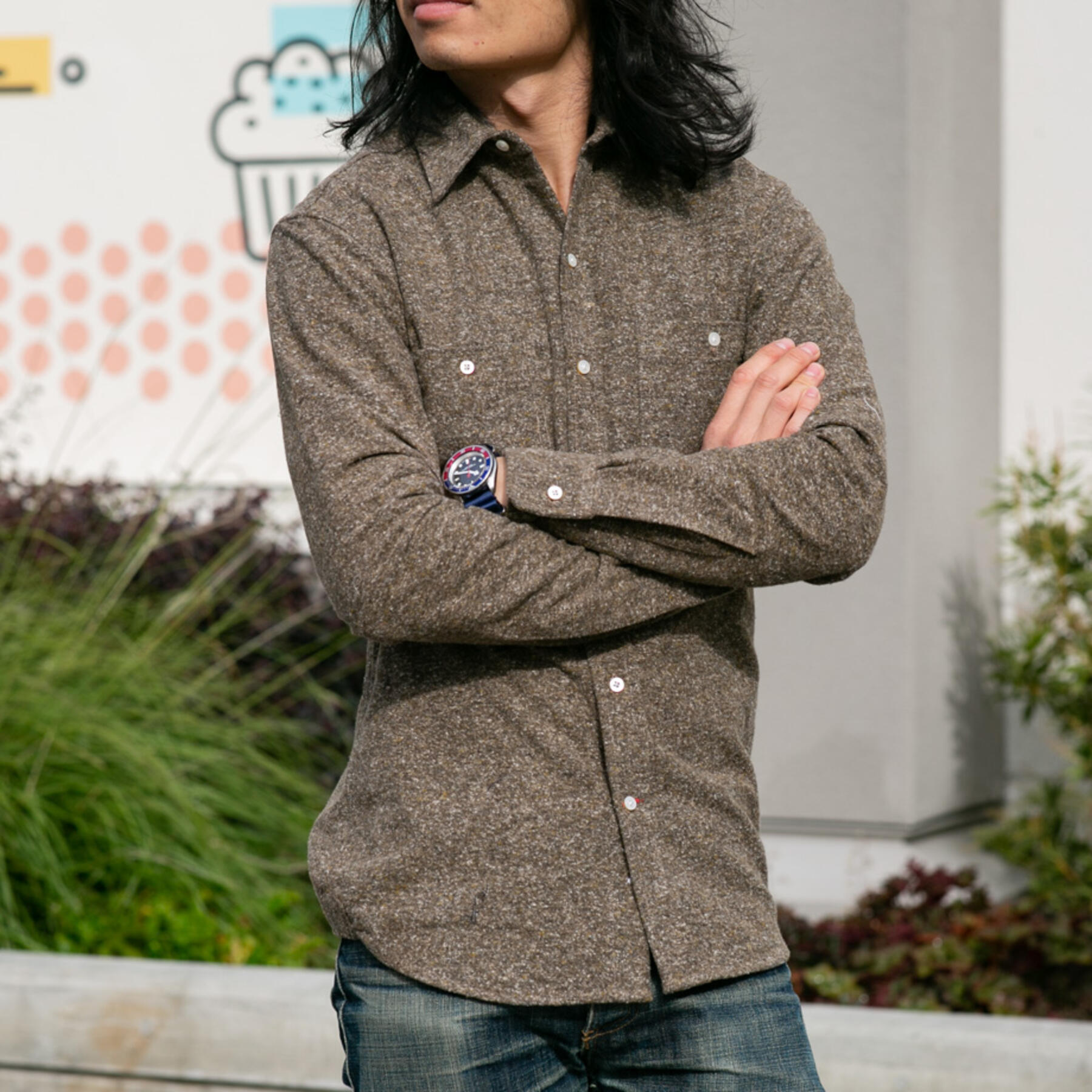 gustin #646 coffeexwhite neps