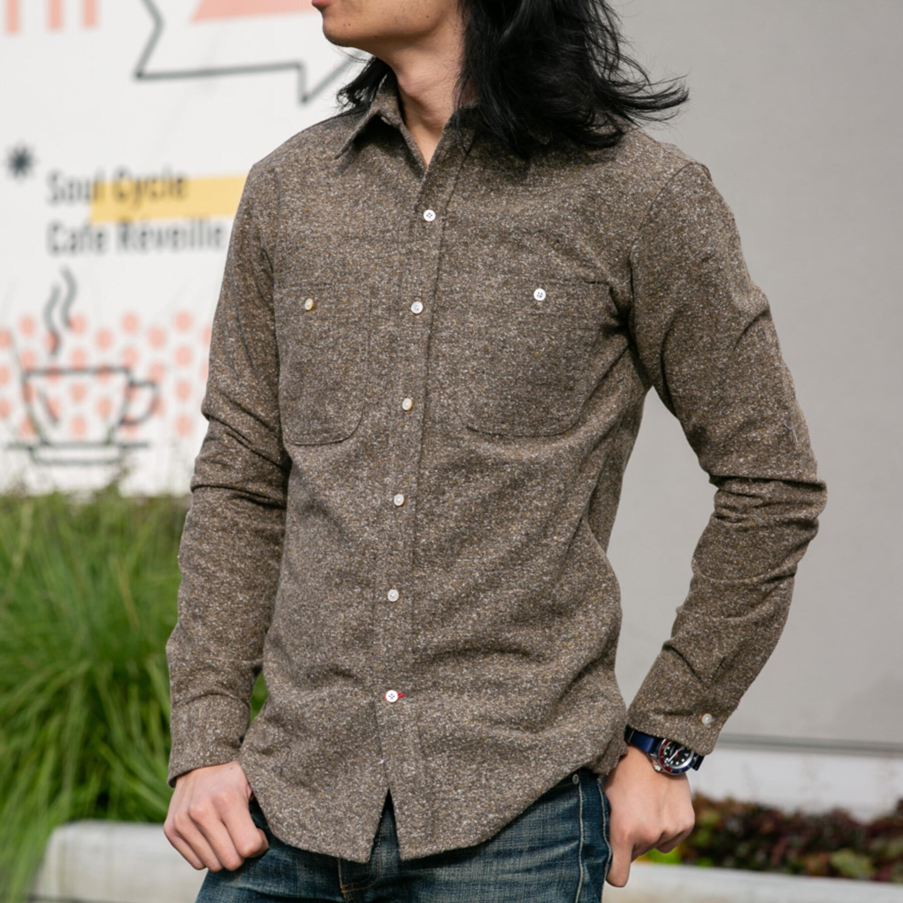 gustin #646 coffeexwhite neps