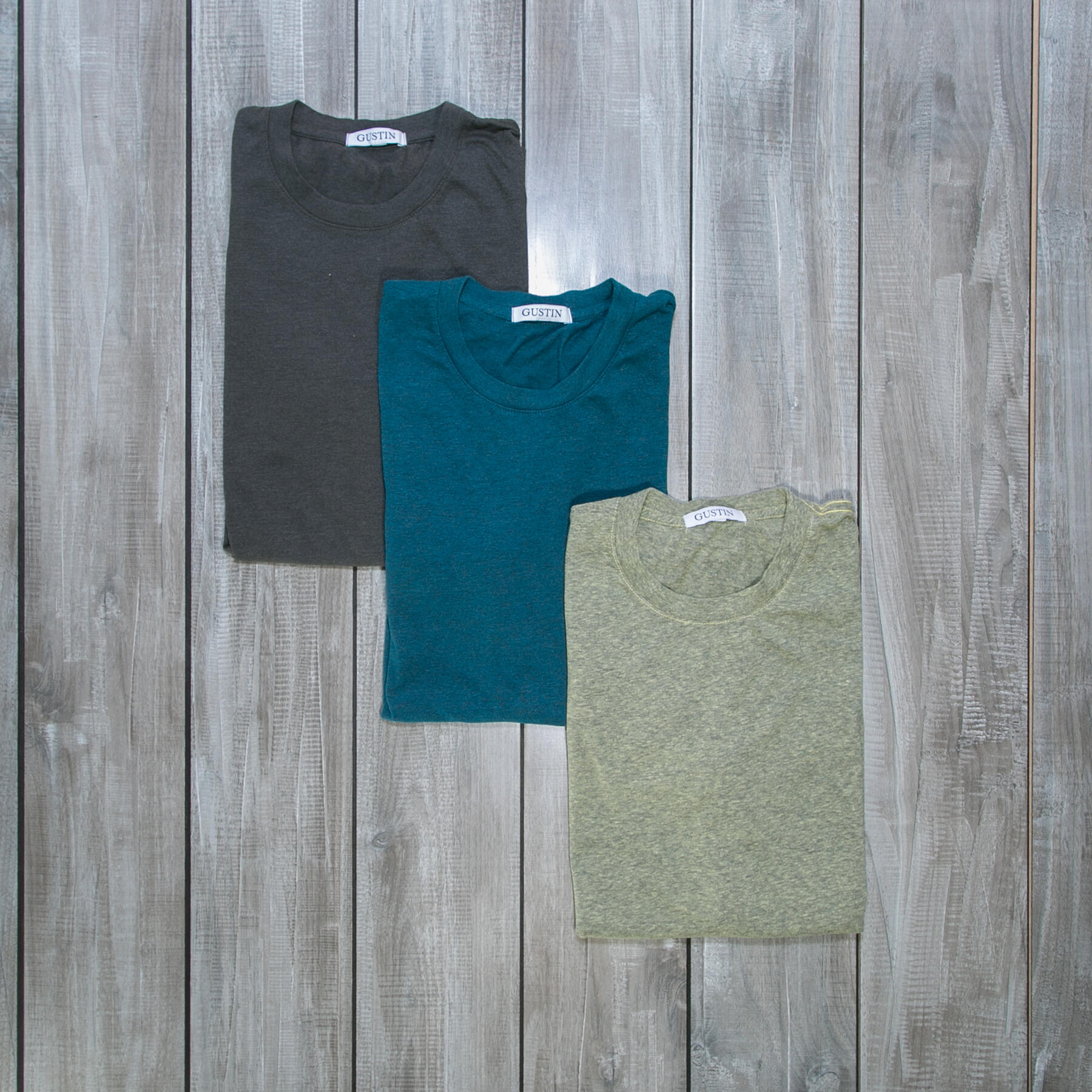 gustin usa heather t-shirt 3pk (gunmetal, sea blue, citron)