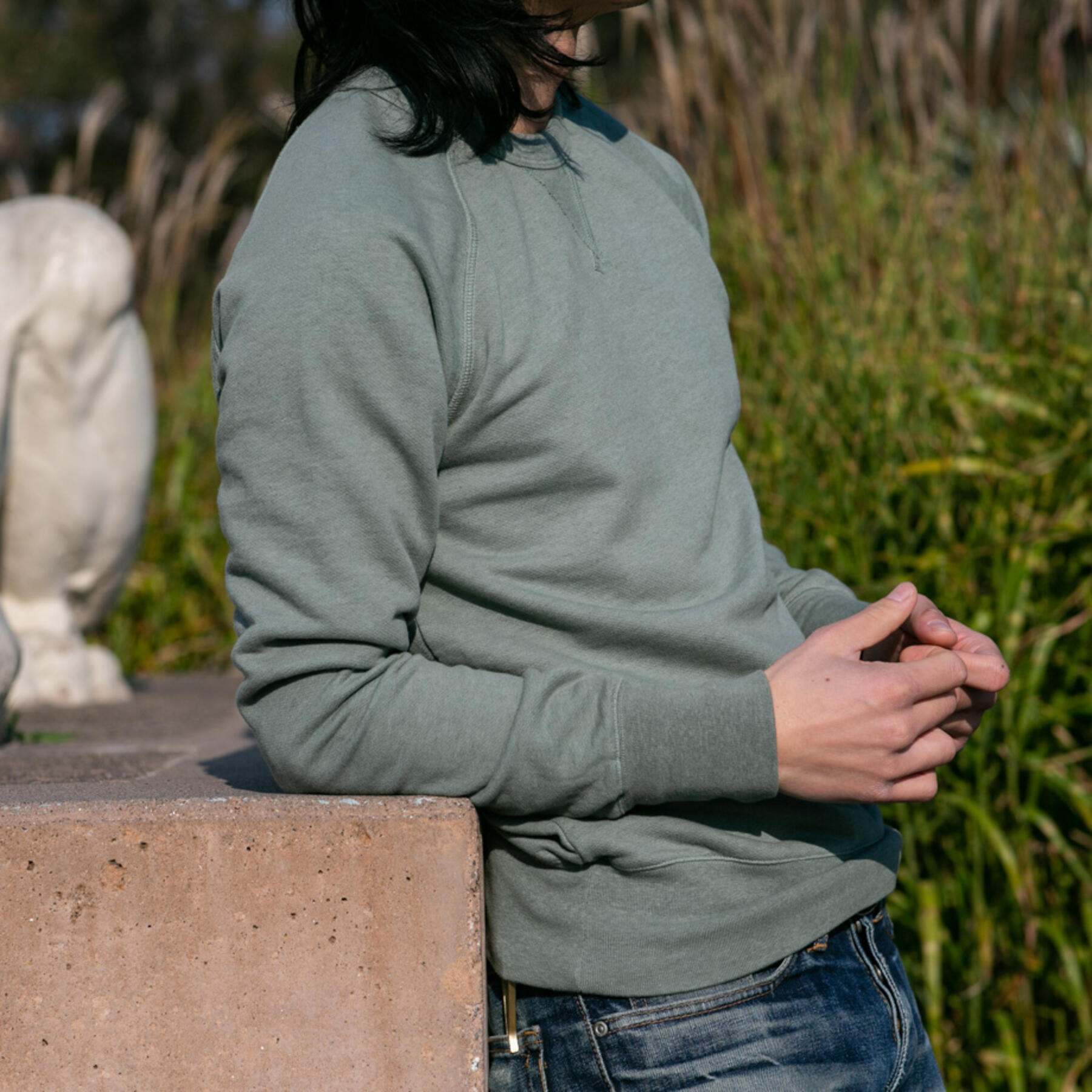 gustin usa crewneck sweatshirt - green-grey