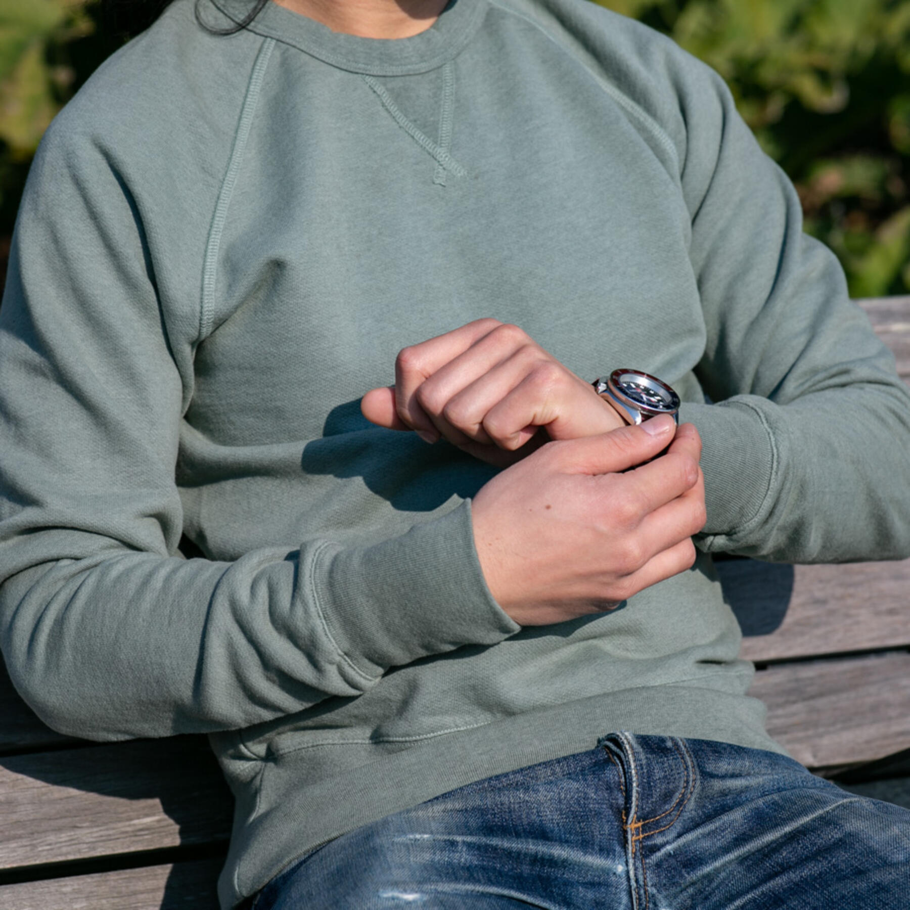 gustin usa crewneck sweatshirt - green-grey