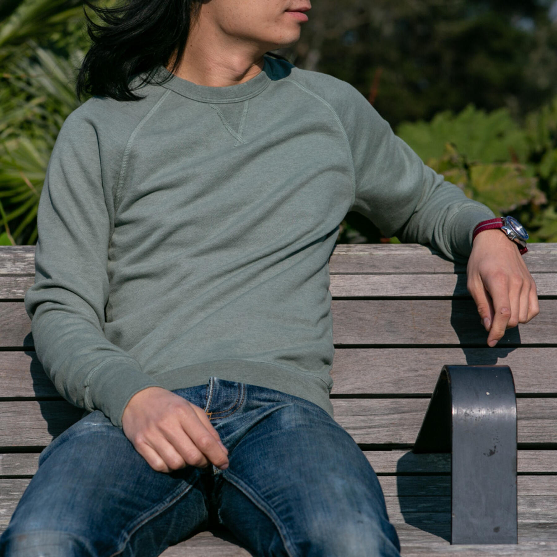 gustin usa crewneck sweatshirt - green-grey