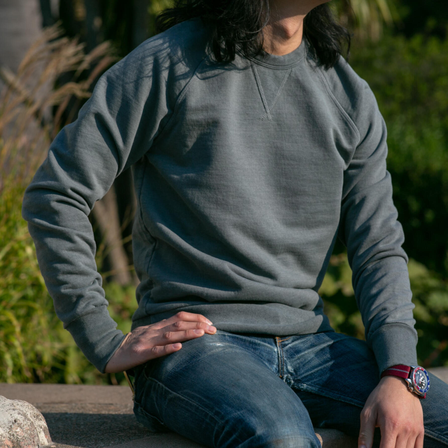 gustin usa crewneck sweatshirt - stone