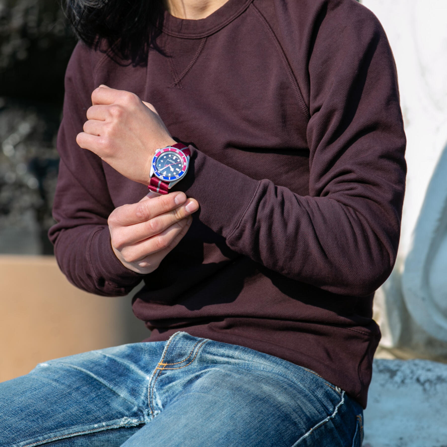 gustin usa crewneck sweatshirt - oxblood