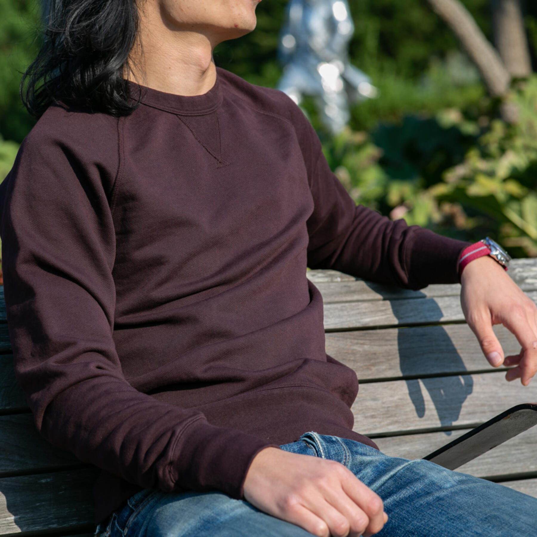 gustin usa crewneck sweatshirt - oxblood