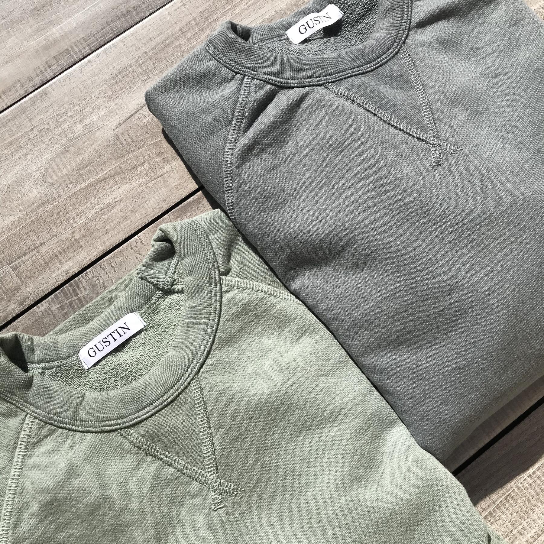 gustin usa crewneck sweatshirt 2pk - stone, green-grey