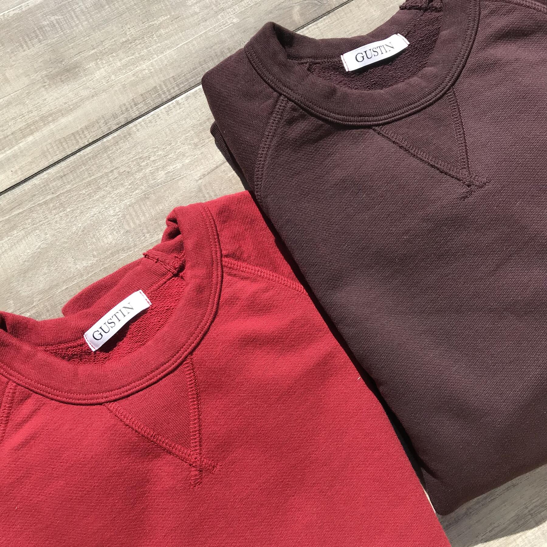 gustin usa crewneck sweatshirt 2pk - oxblood, red