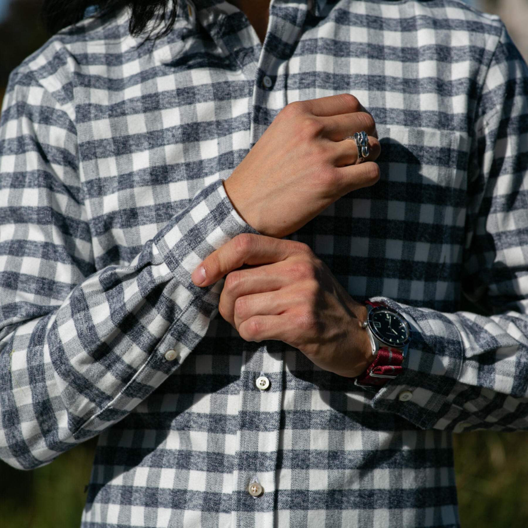 gustin #652 heather check flannel