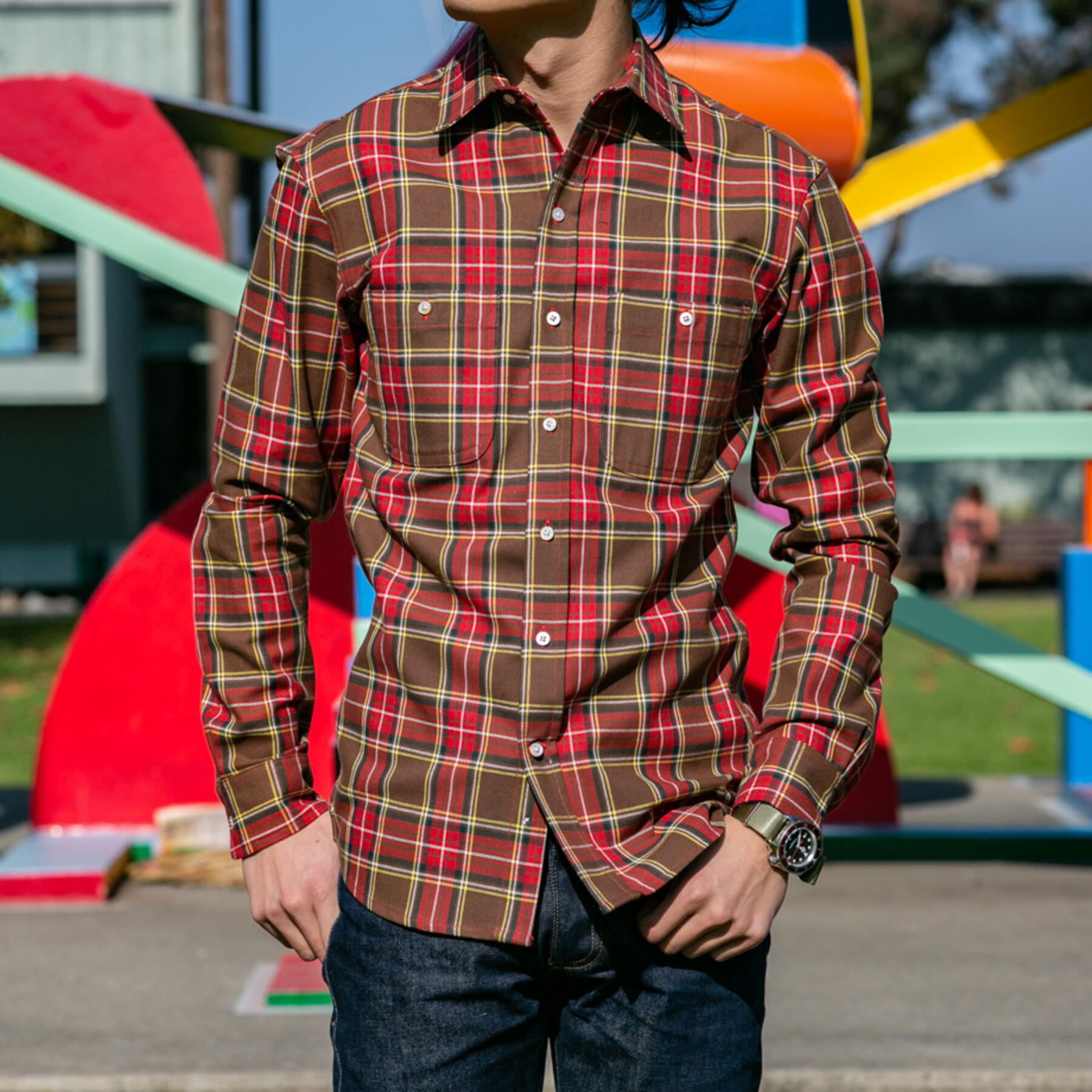 gustin #655 superheavy twill - brown red
