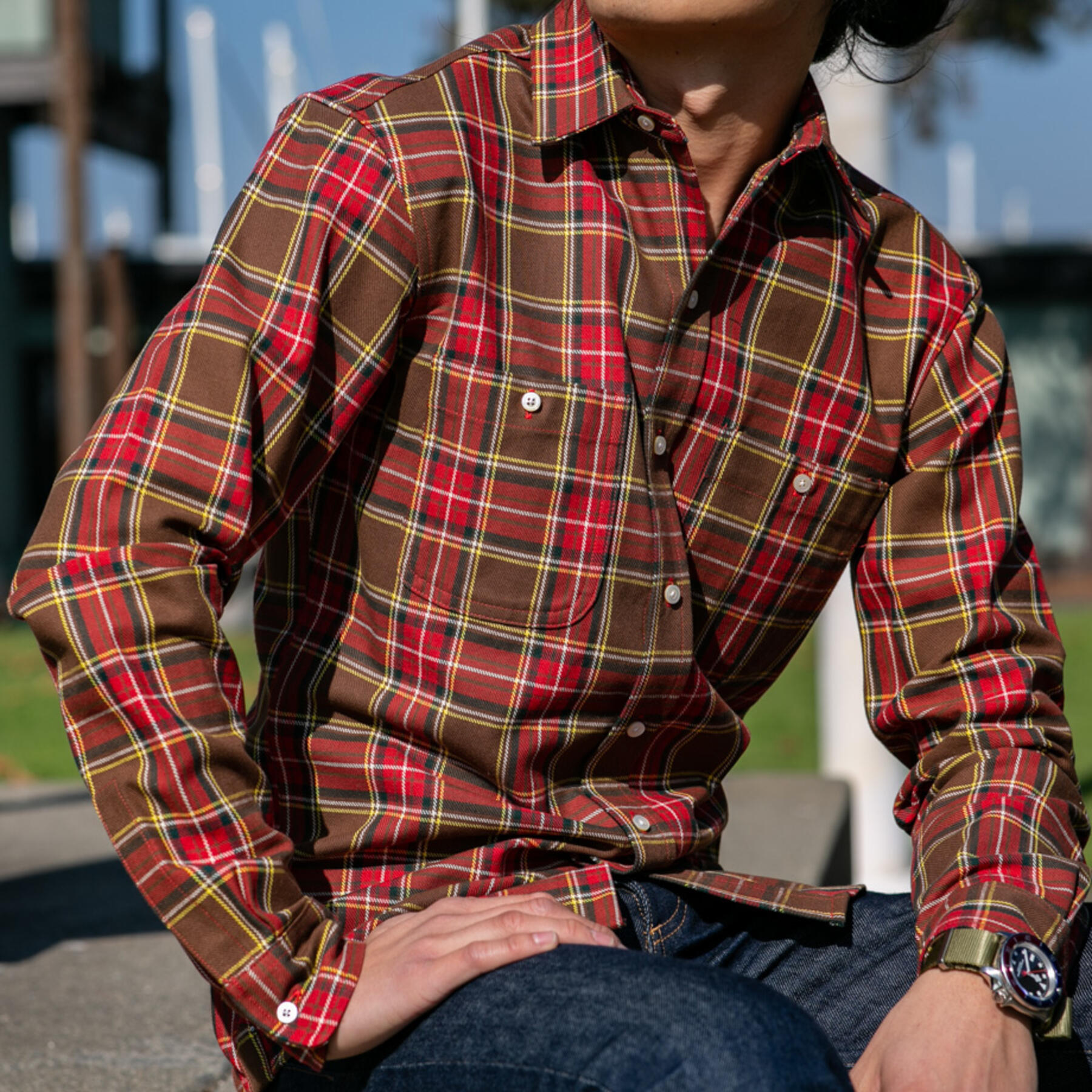 gustin #655 superheavy twill - brown red