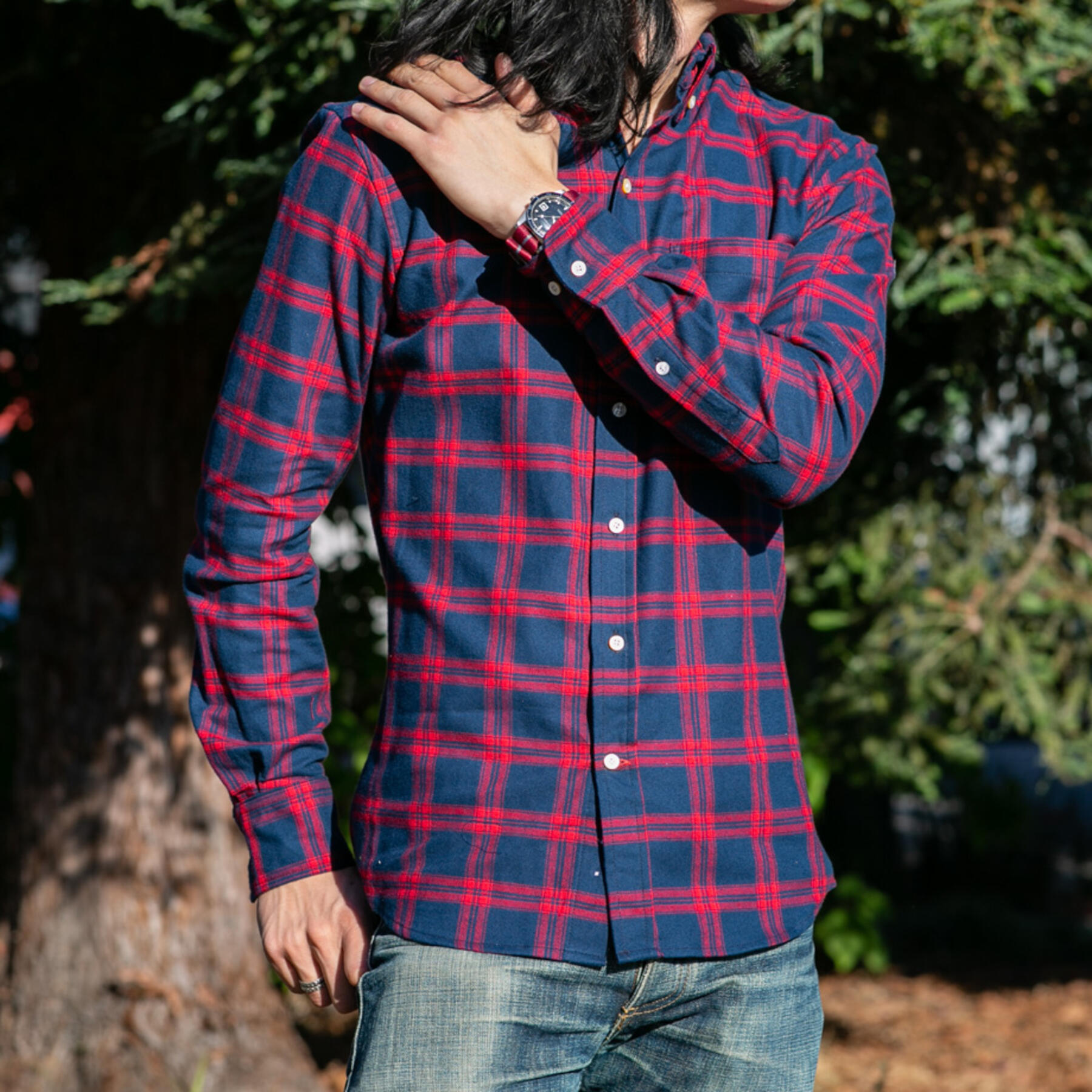 gustin #658 navy fire flannel