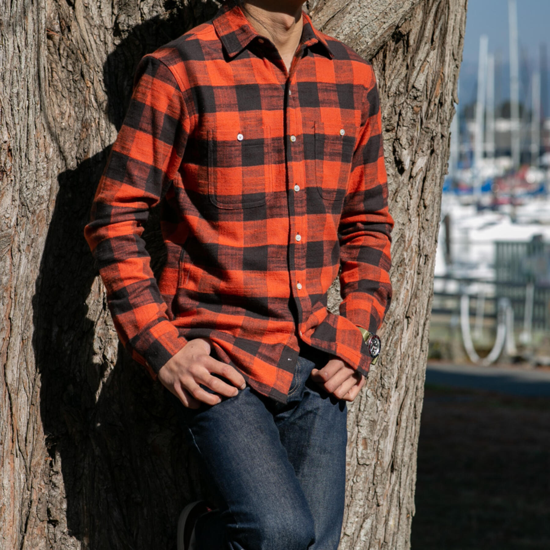 gustin #703 vintage slub - orange fire
