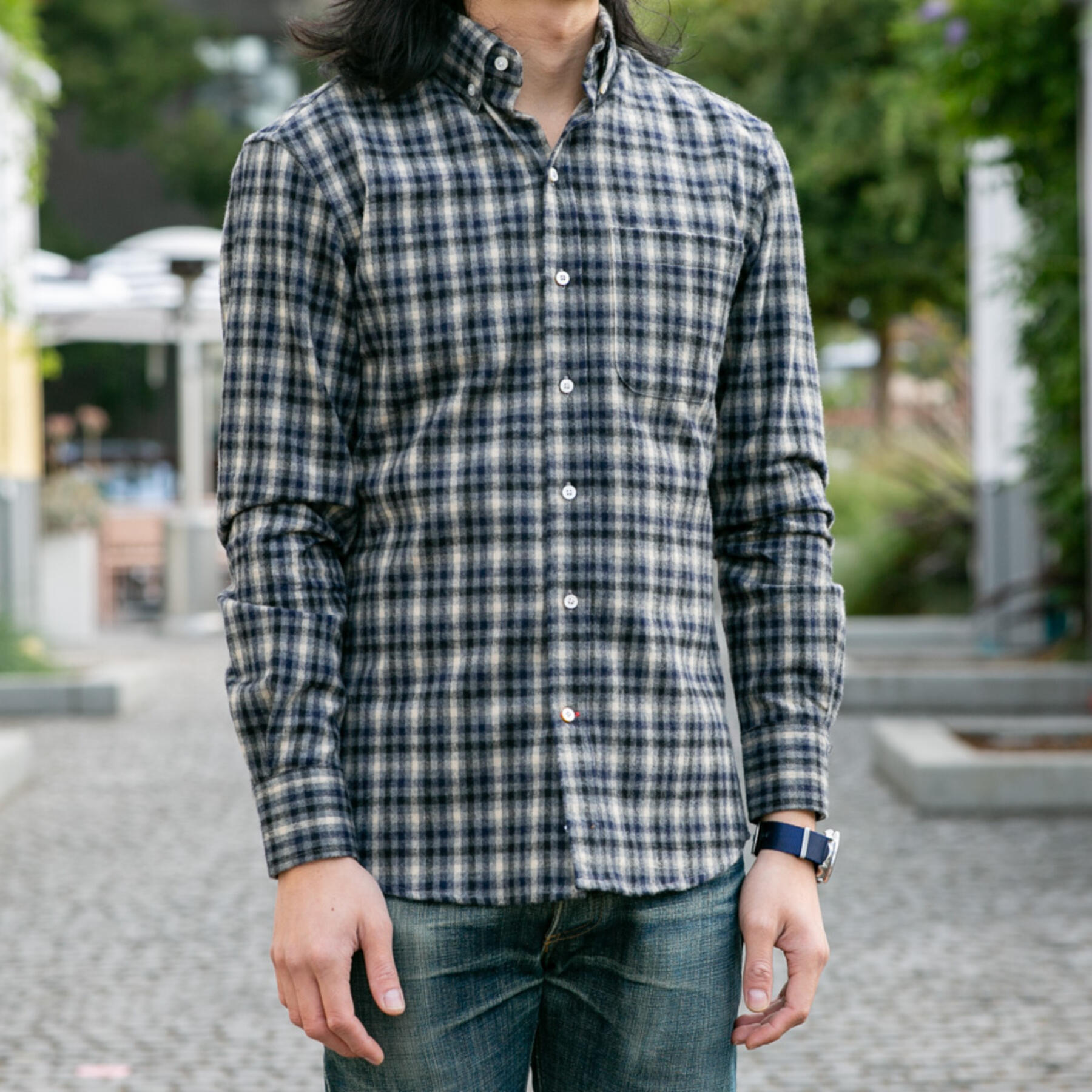 gustin #705 stone blue flannel