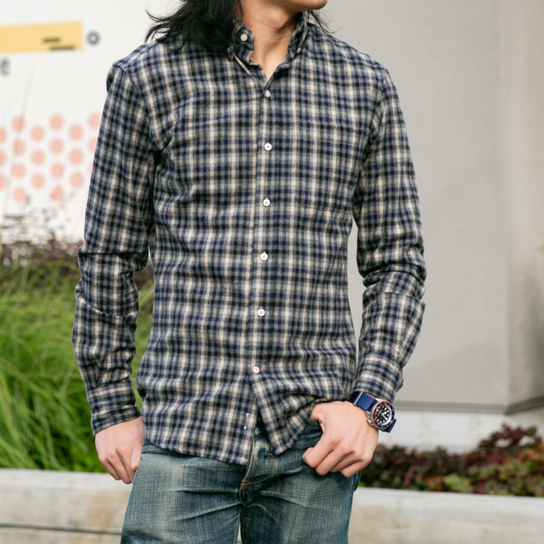 gustin #705 stone blue flannel