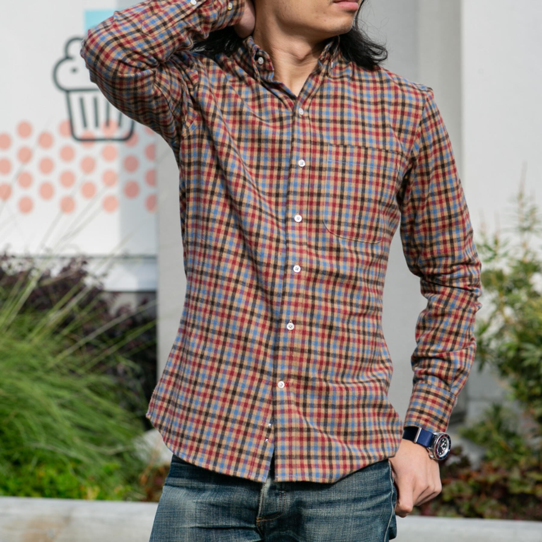 gustin #704 camel red flannel