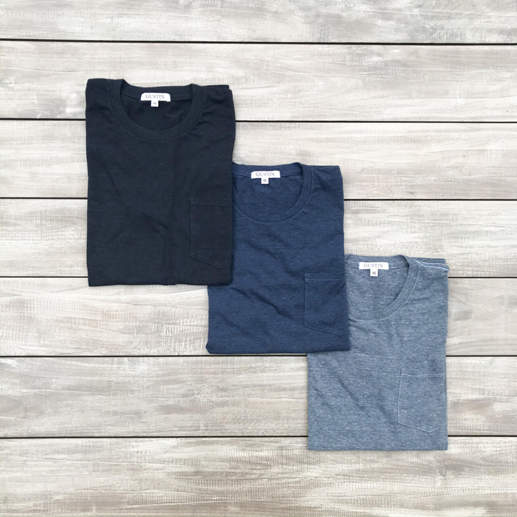 gustin heather pocket t-shirt 9 pack (blues, rust, forest)