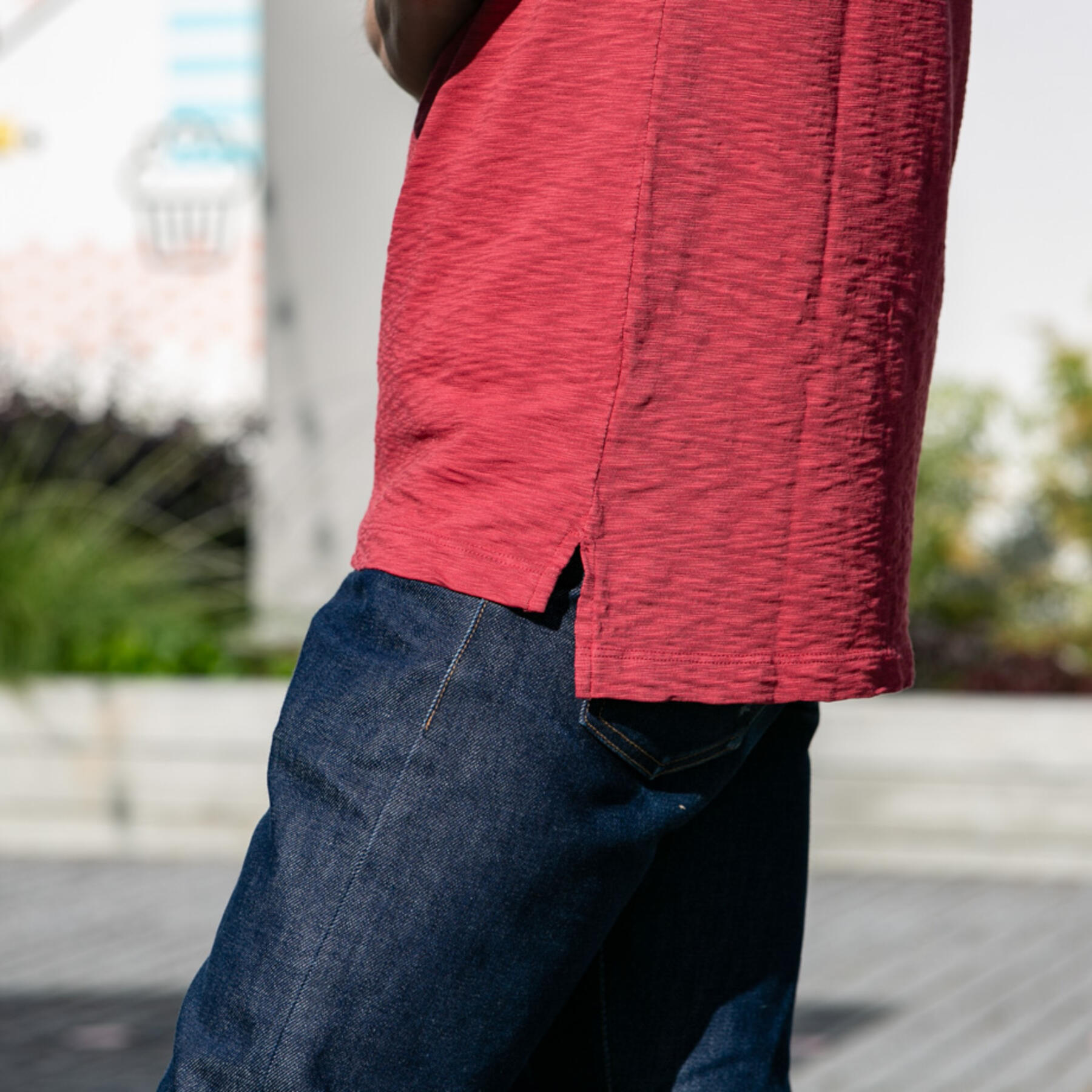 gustin american slub polo - red