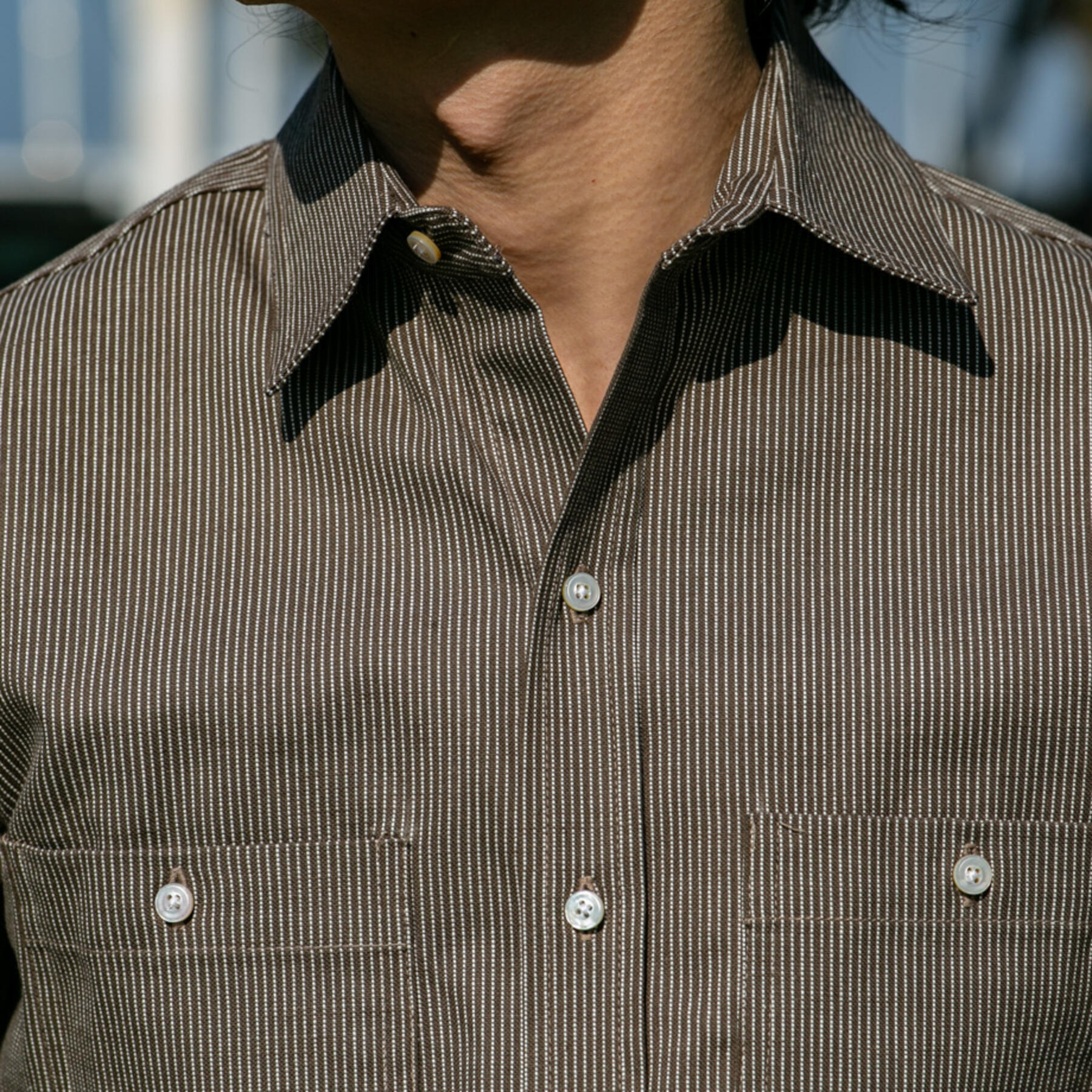 gustin #710 brownxwhite superheavy ticking stripe
