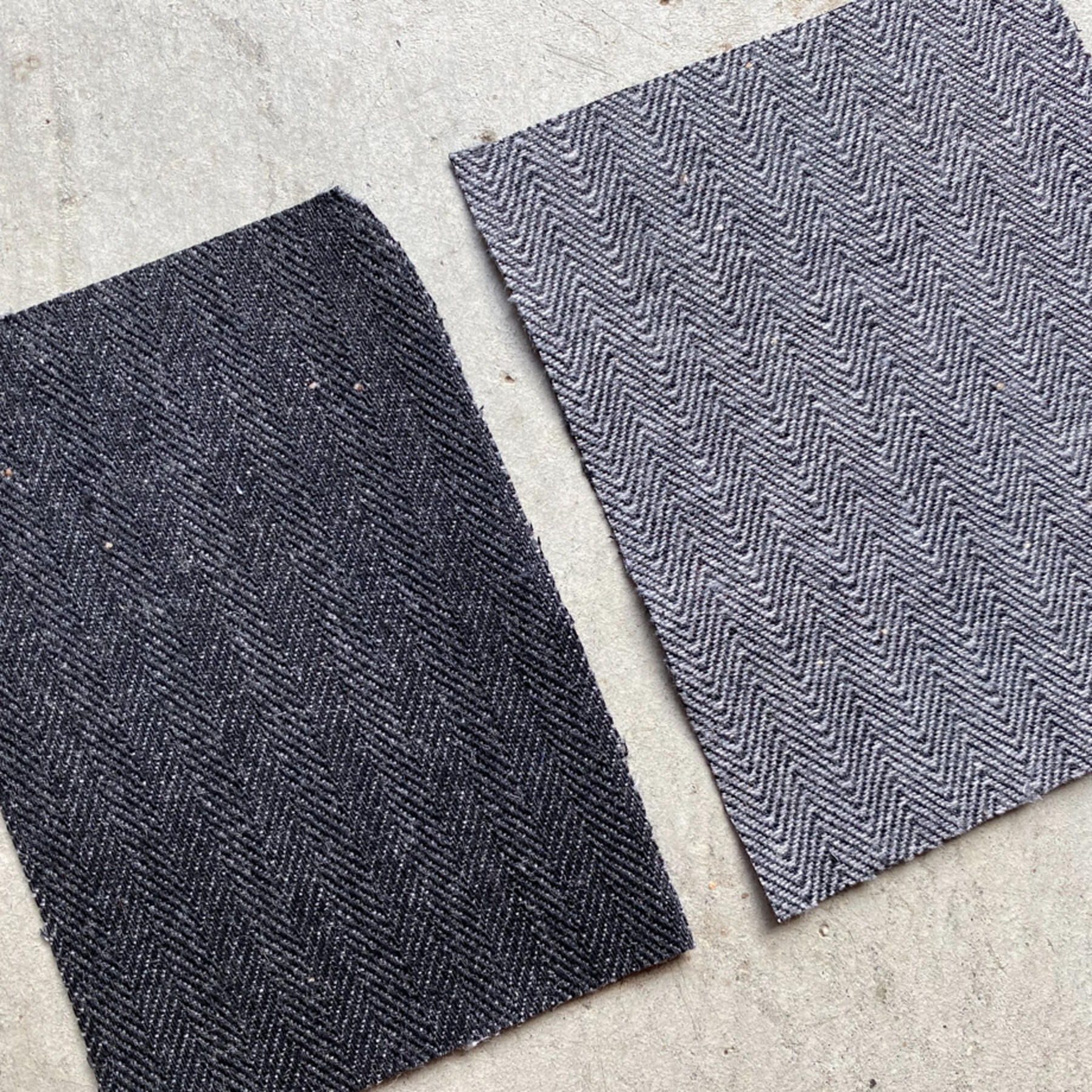 gustin #460 blackxgrey selvedge herringbone denim