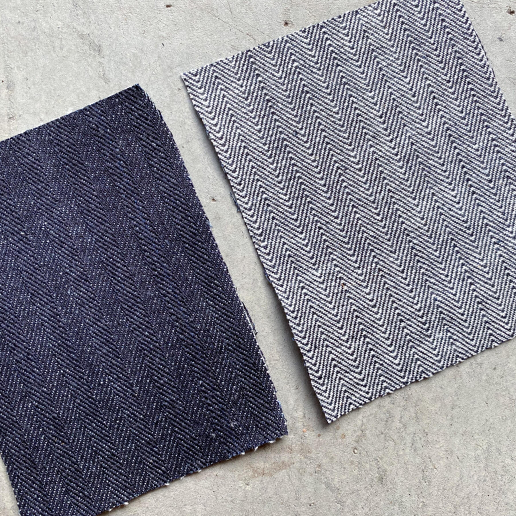 gustin #461 indigoxwhite selvedge herringbone denim