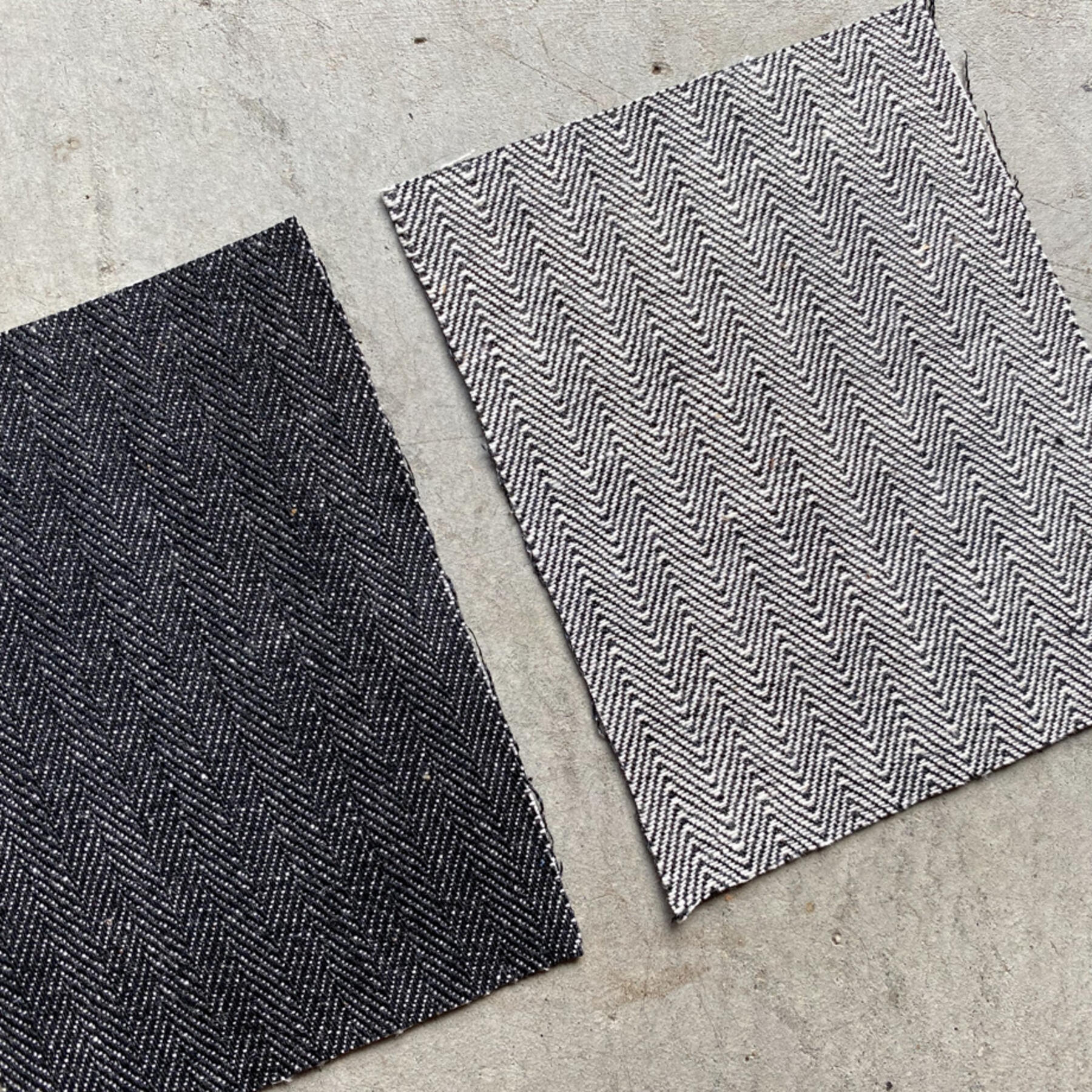 gustin #462 blackxwhite selvedge herringbone denim
